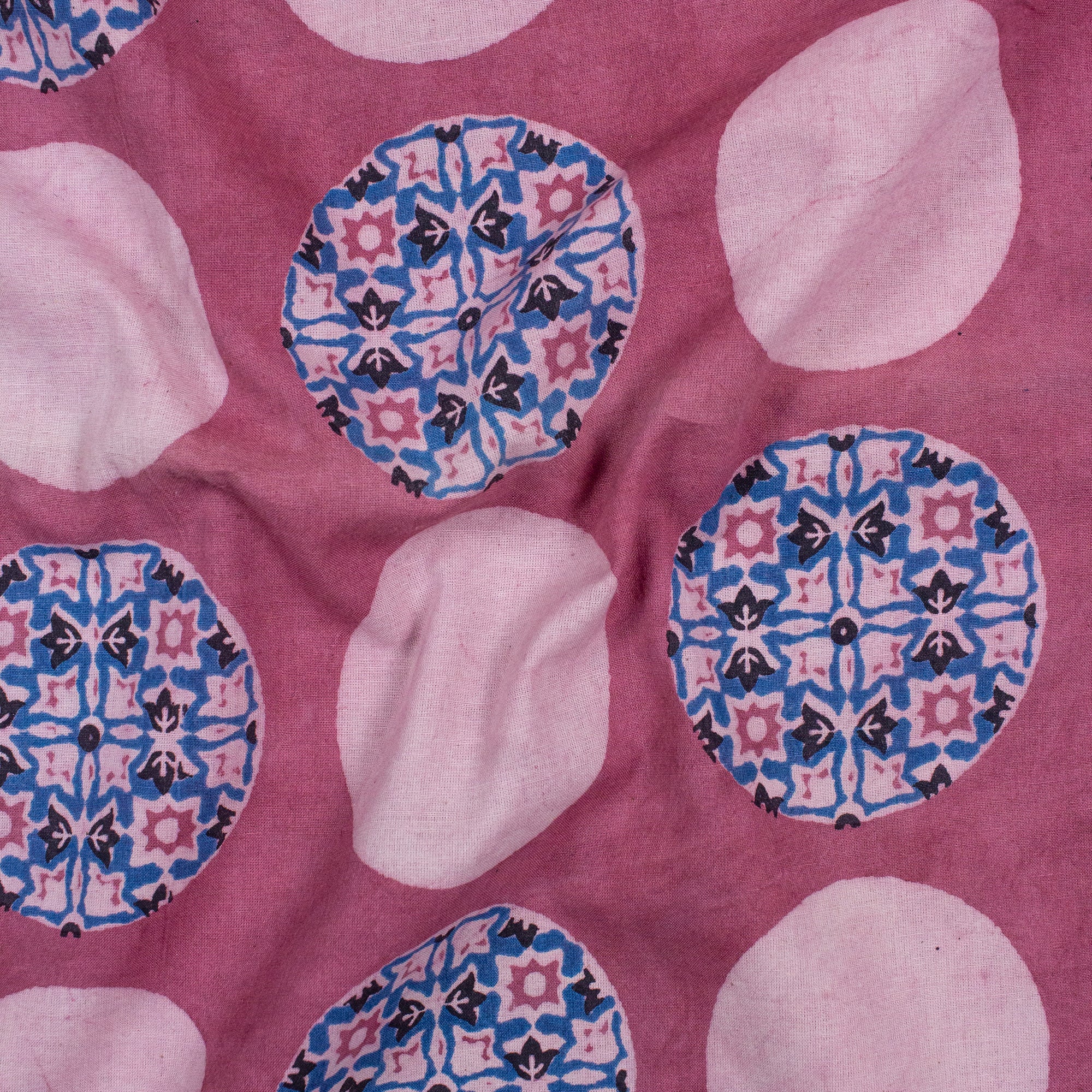 Polka Dots Dabu Hand Block Print Fabric - Image 2