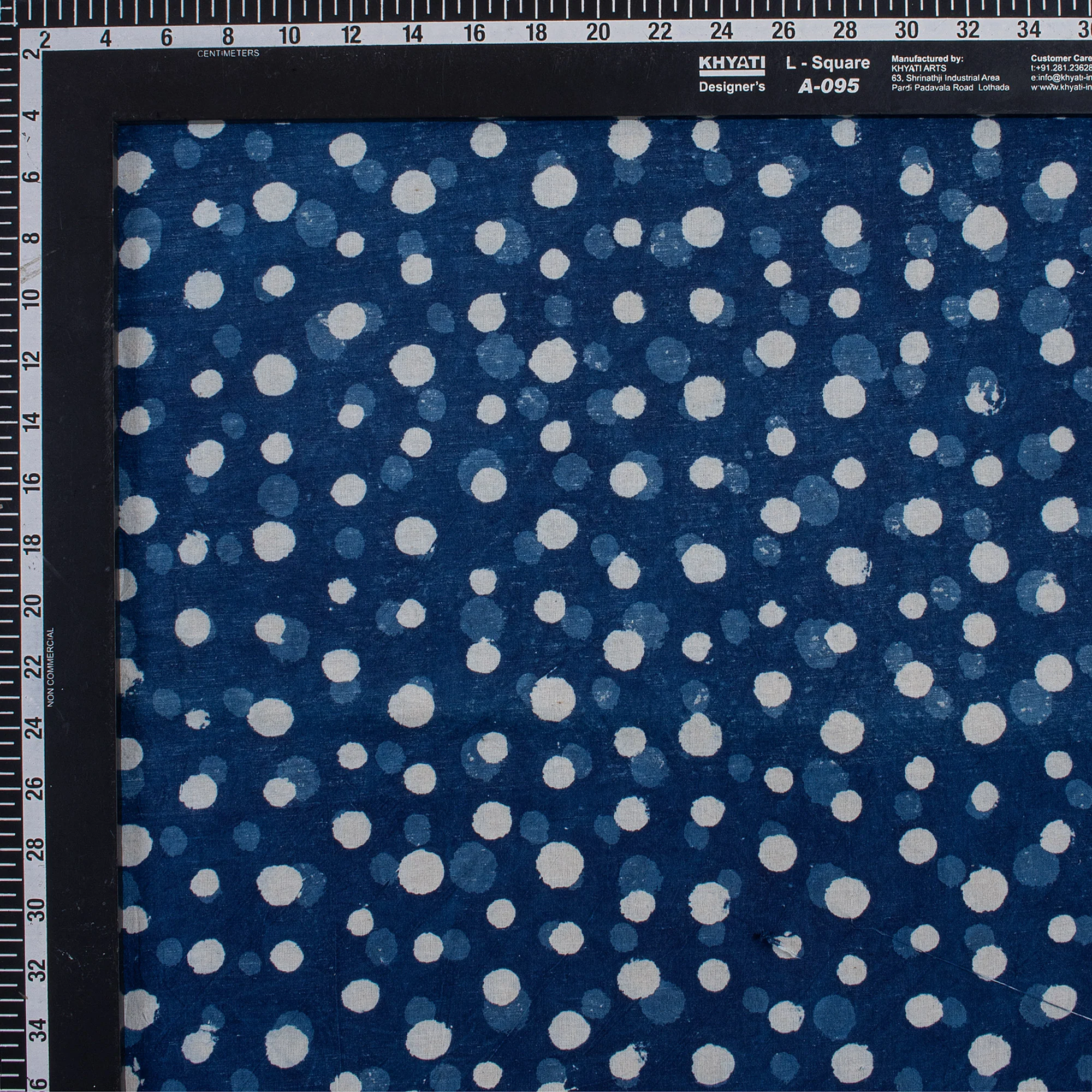 Polka Dots Soft Cotton Indigo Blue Fabric - Image 4