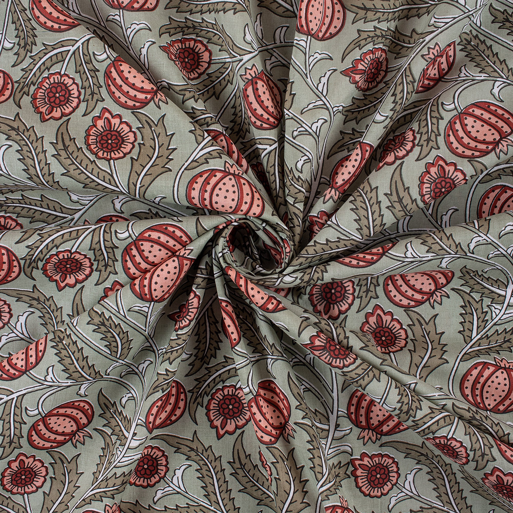 Hand Block Print Cotton Fabric - Image 2