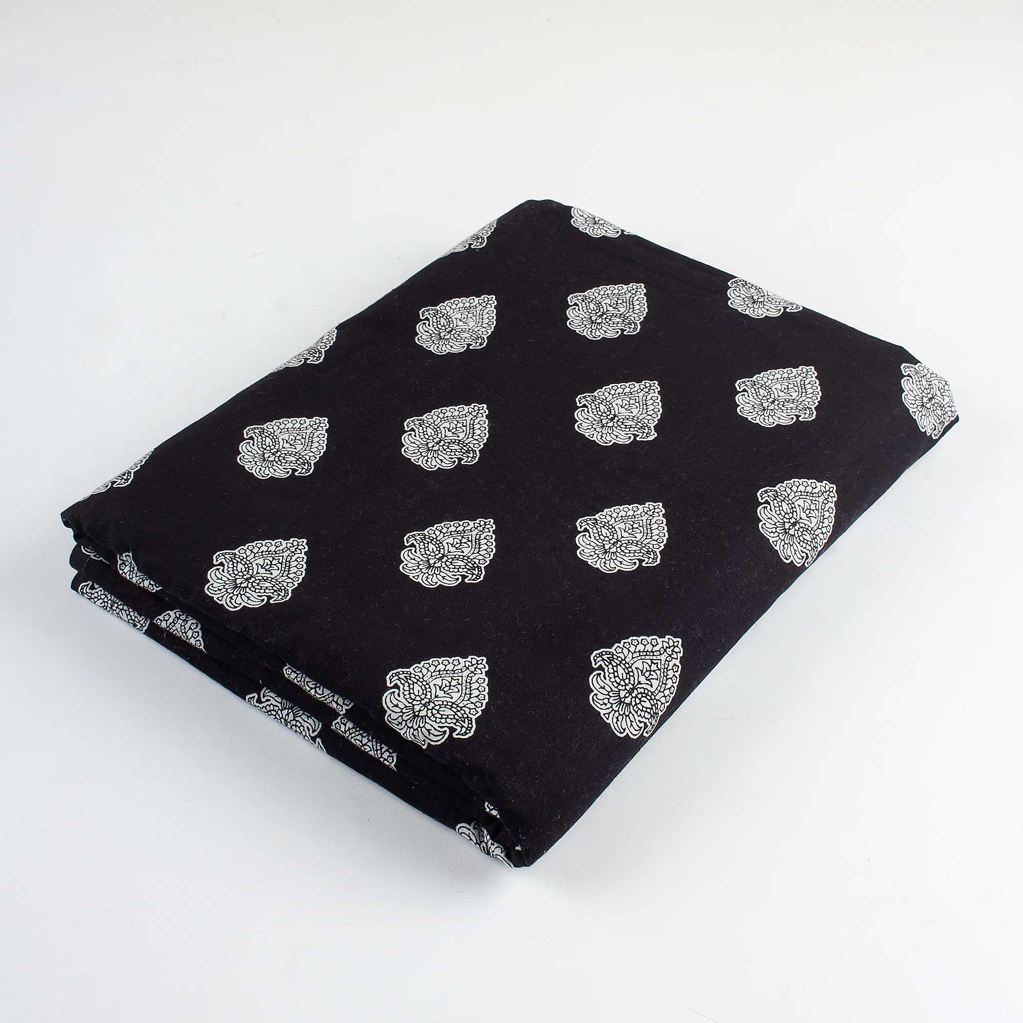 Premium Black and White Floral Cotton Fabric