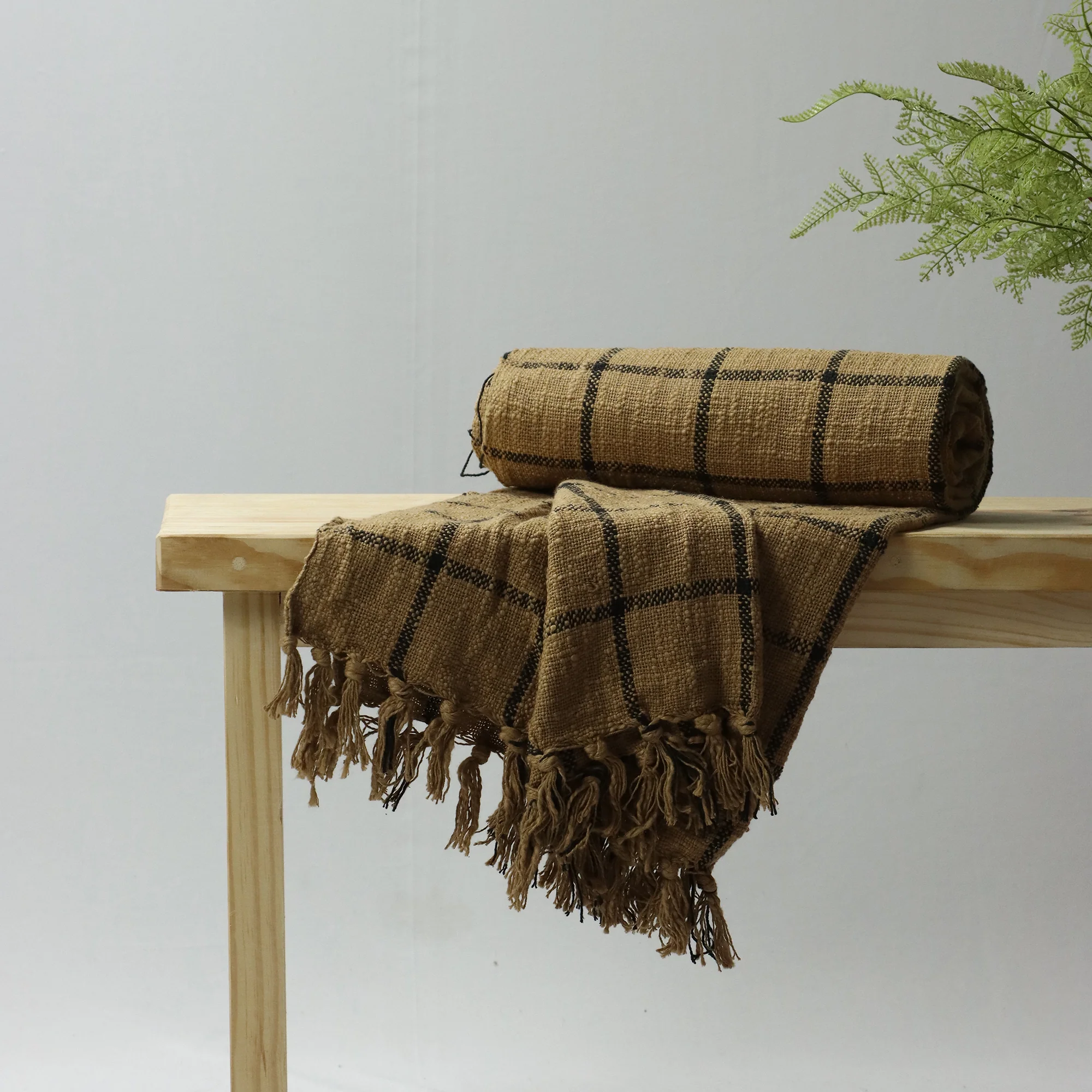 Premium Pure Cotton & Light Weighted Solid Throw Blanket - Image 4