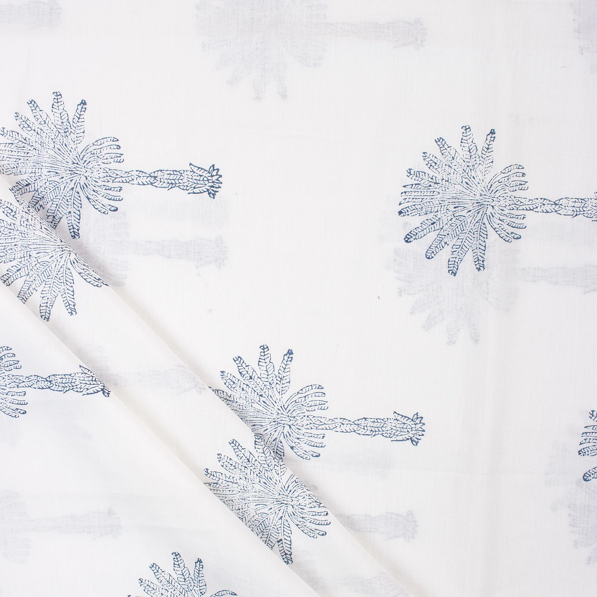 Premium Palm Tree Block Print Cotton Material Fabric