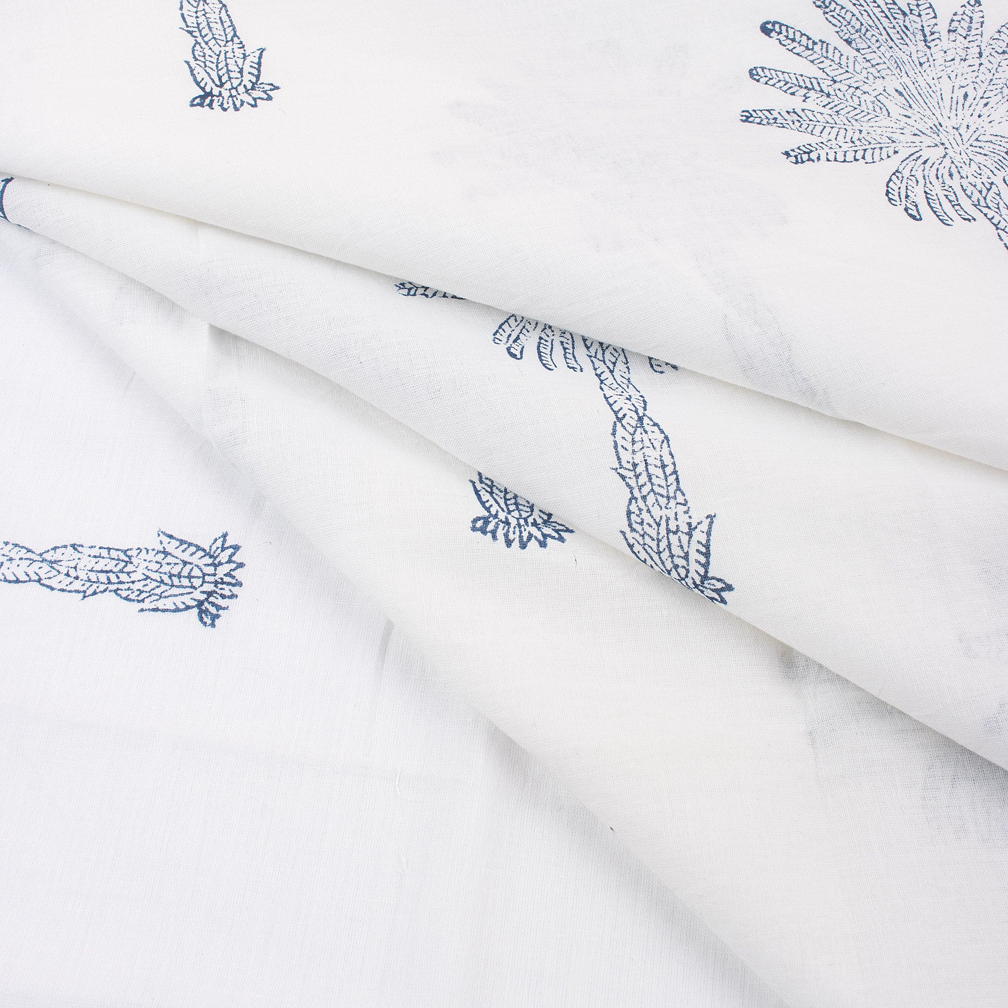 Premium Palm Tree Block Print Cotton Material Fabric - Image 2