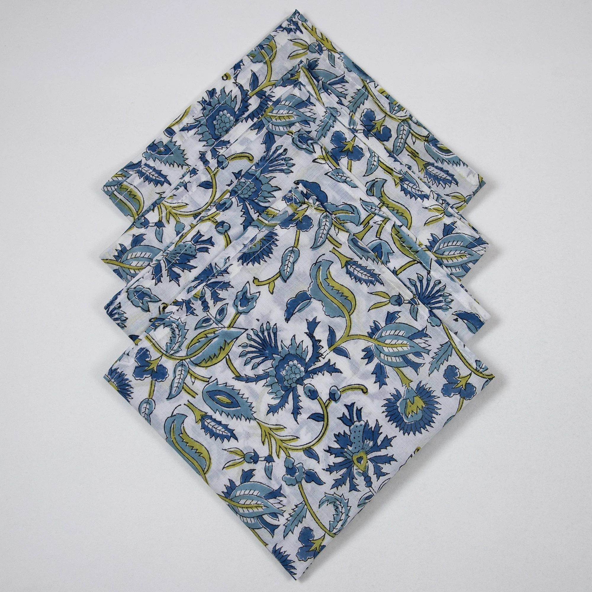 Premium Floral Indian Block Printed Cotton Cloth Table Napkins - Image 4