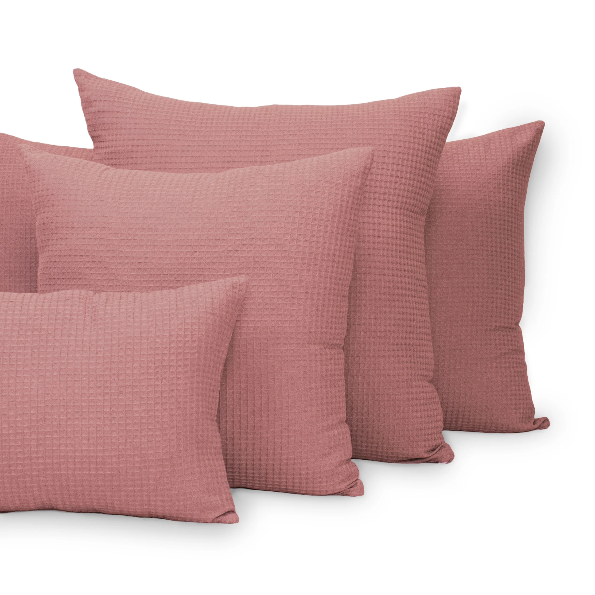 Premium Dark Pink Organic Cotton Waffle Cushion Cover - Image 4