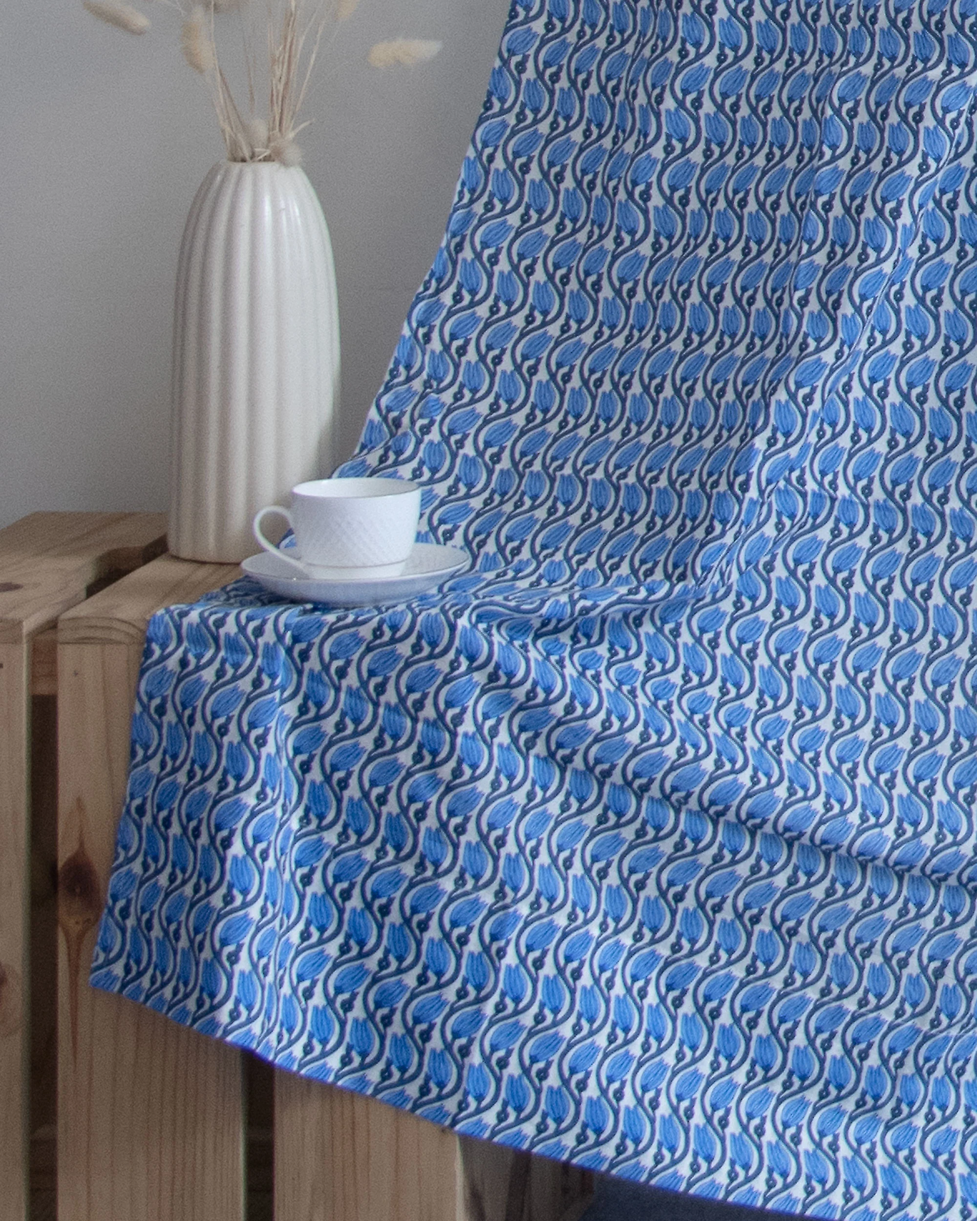Premium Floral Block Print Cafe Curtains - Image 4