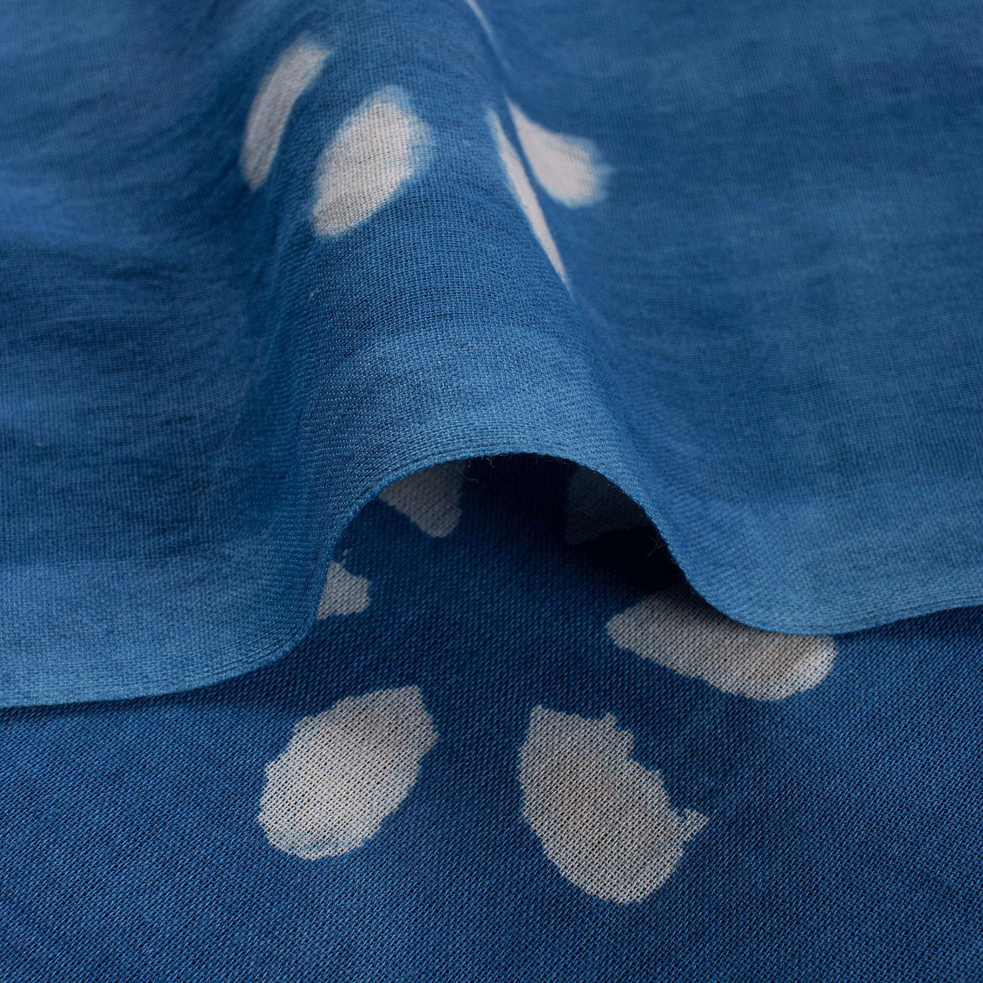 Premium Floral Hand Block Indigo Fabric by the Yard - Image 5