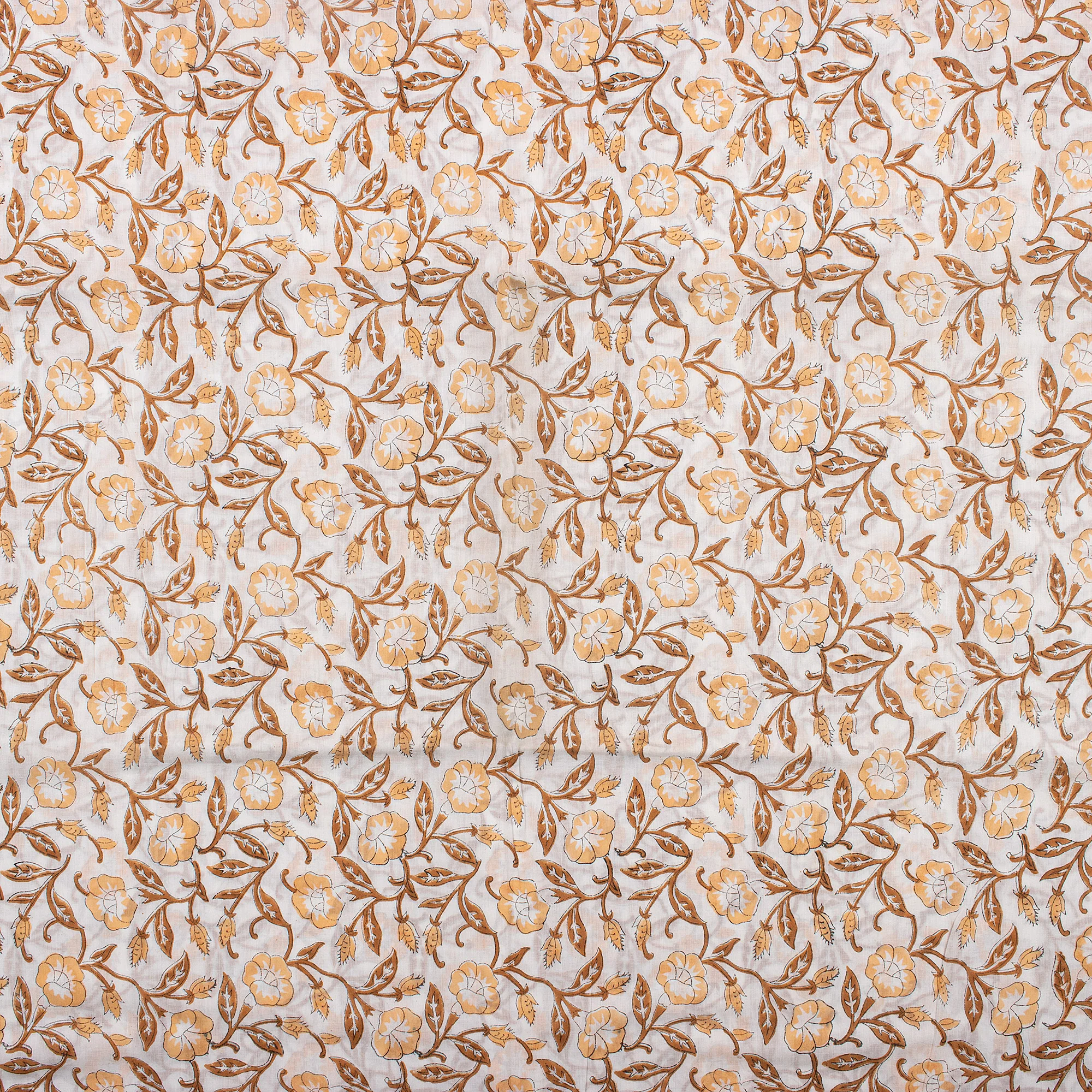 Premium Floral Hand Block Printed Cotton Fabric - Image 4