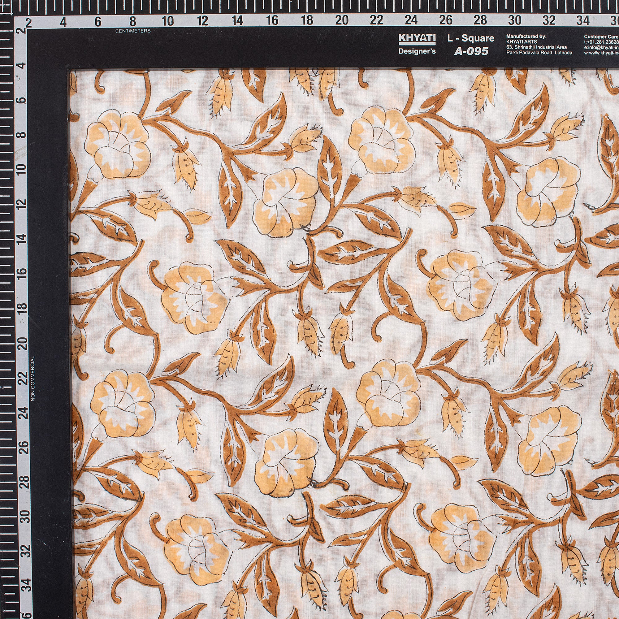 Premium Floral Hand Block Printed Cotton Fabric - Image 5