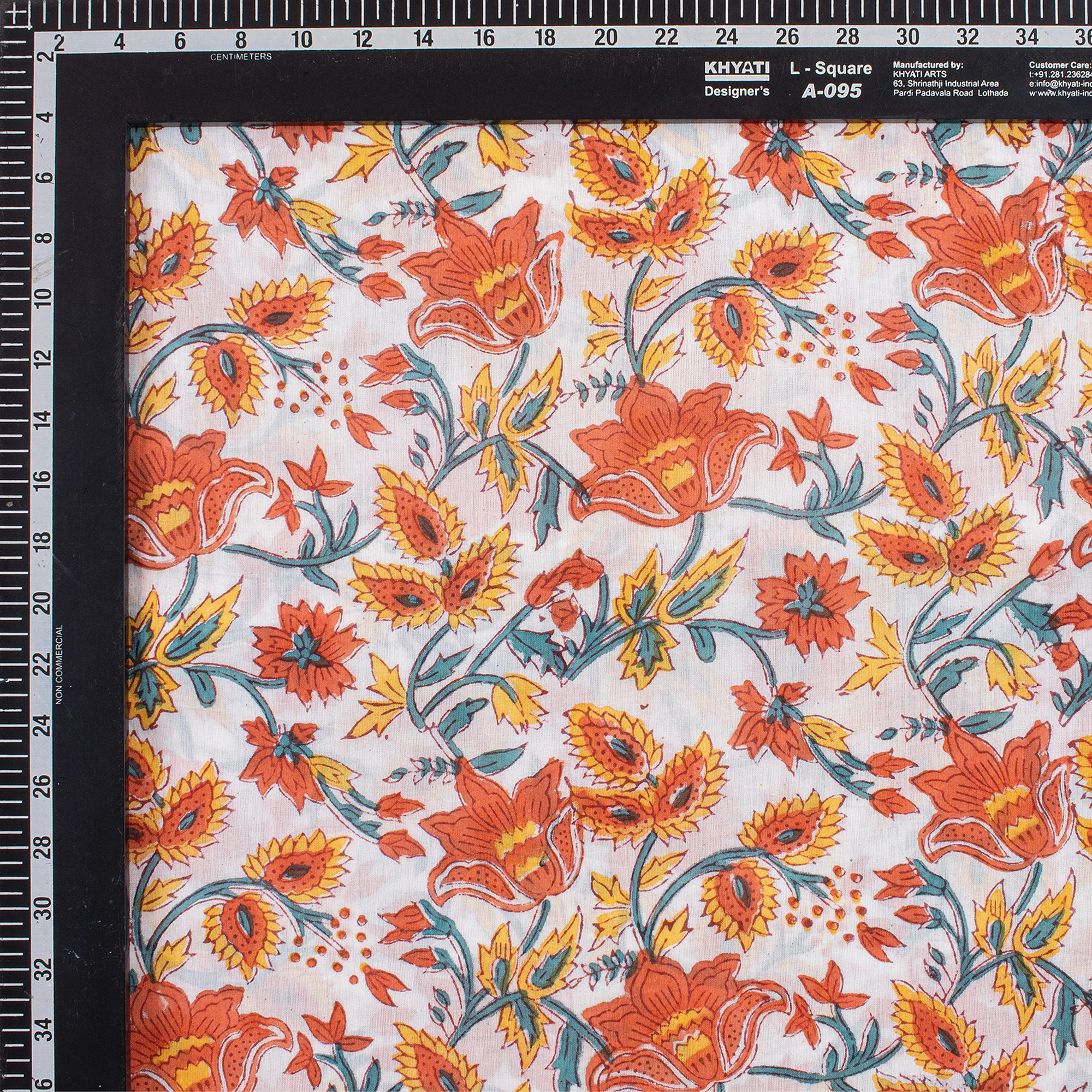 Premium Floral Hand Block Printed Pure Cotton Fabric - Image 3