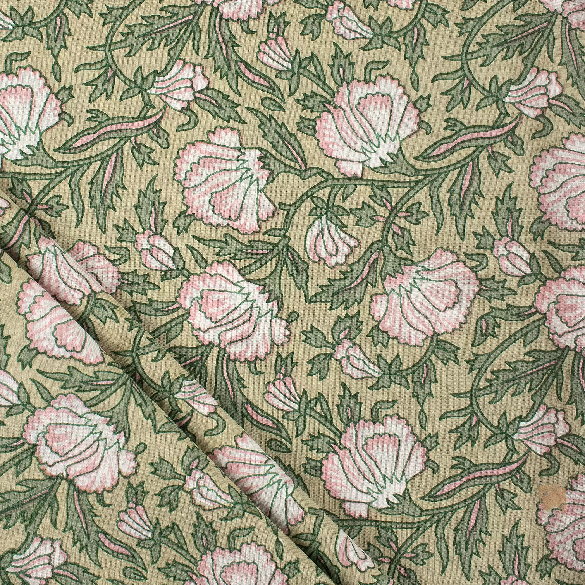Premium Floral Hand Block Printed Fabric