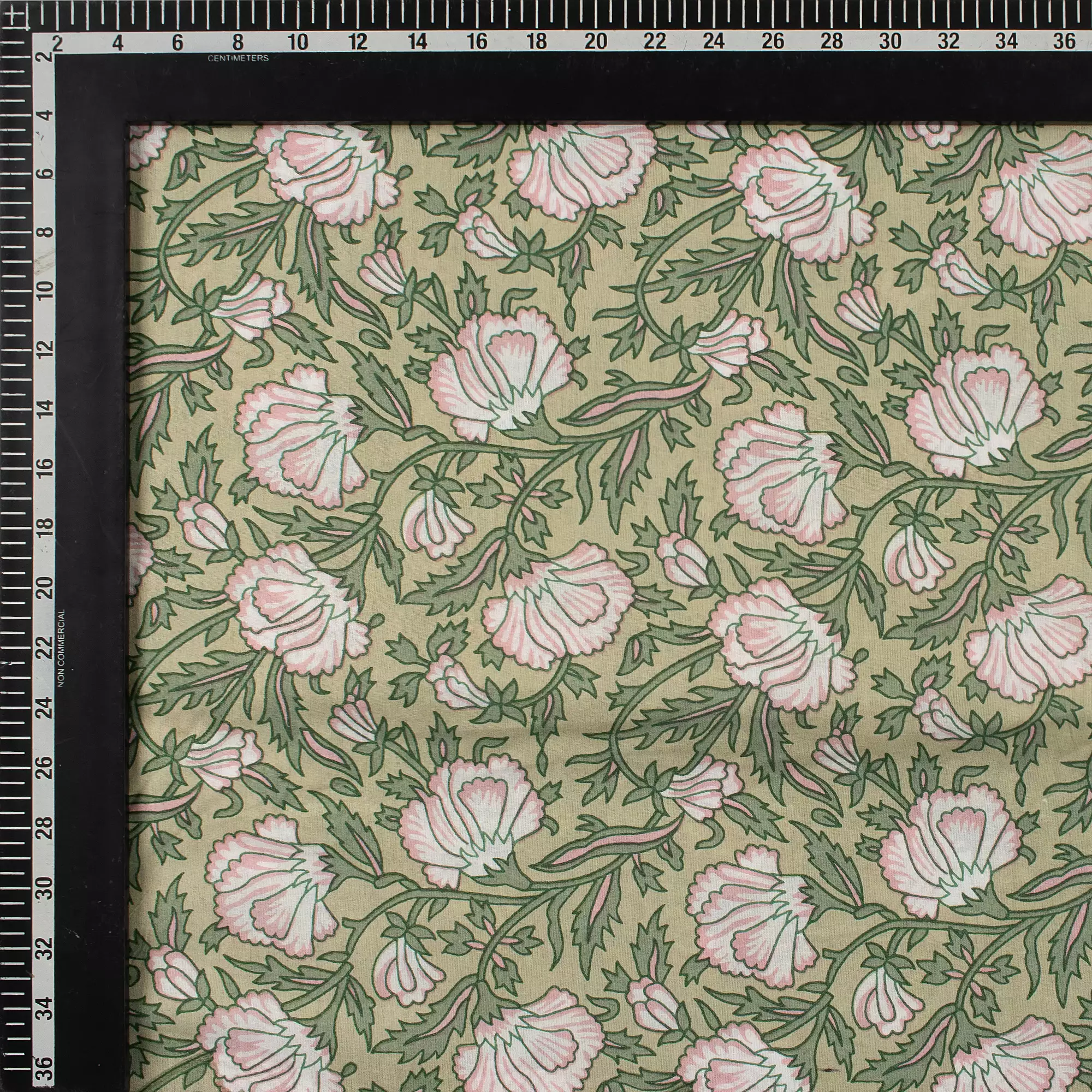 Premium Floral Hand Block Printed Fabric - Image 3