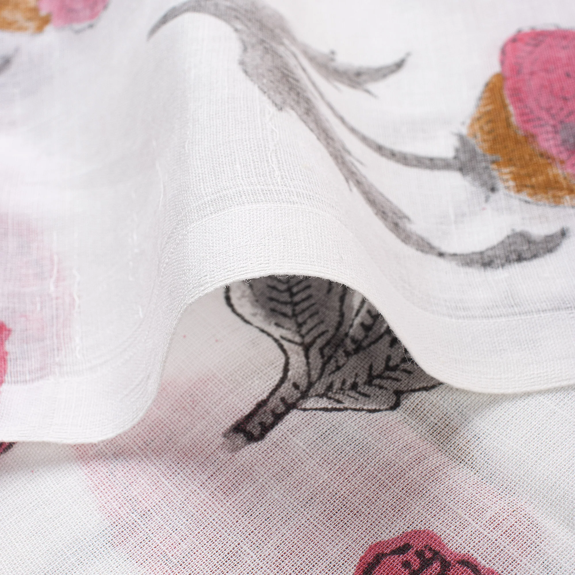 Premium Hand Block Printed Floral Cotton Fabric - Image 4