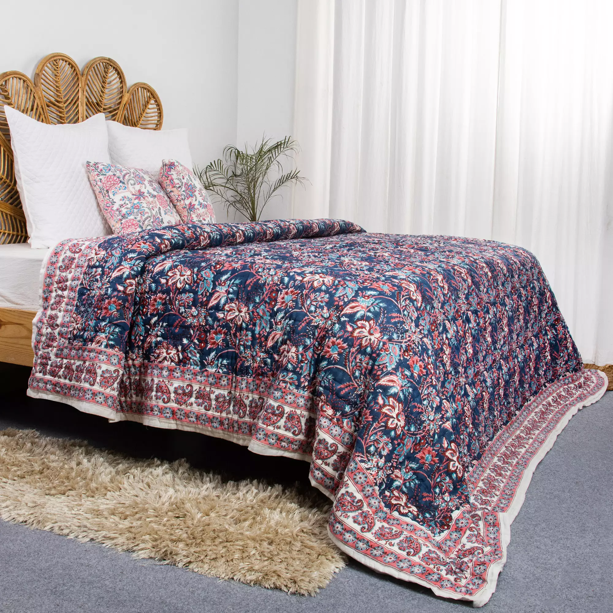 Indian Jaipur Cotton Quilt for Winter