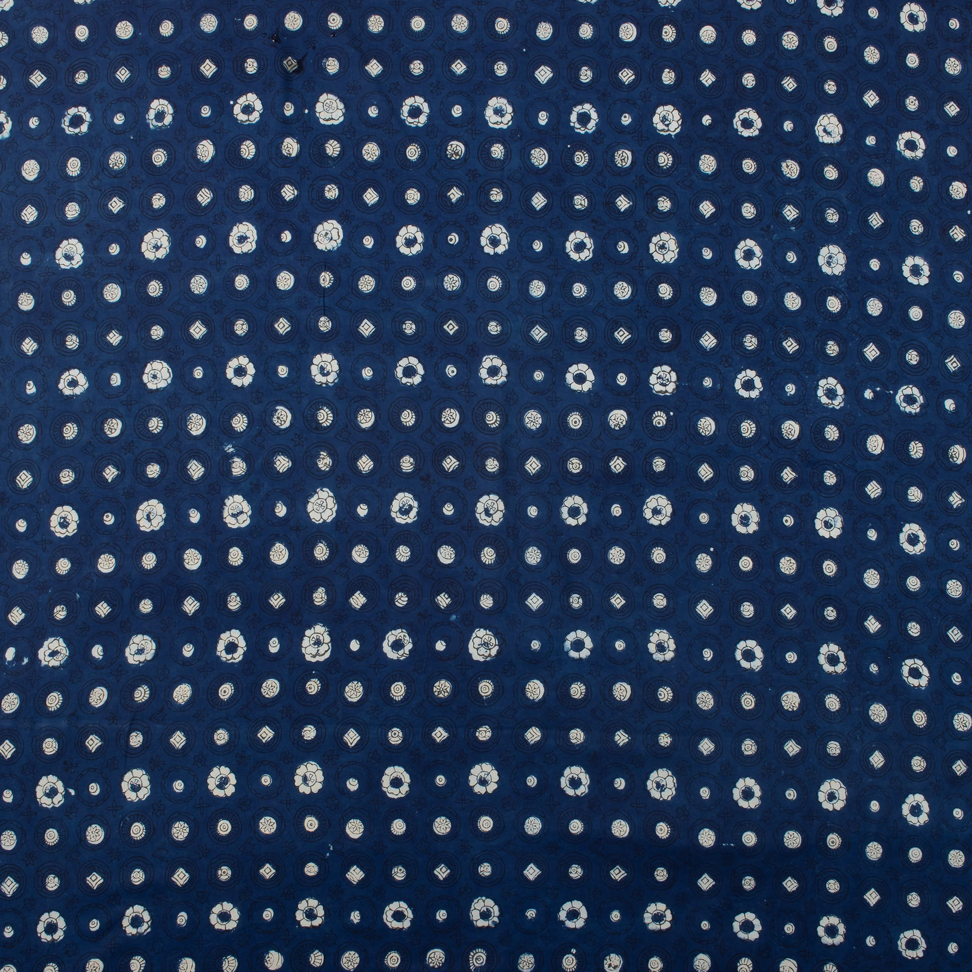 Handmade Indigo Blue Dots Print Women's Clothing Cotton Fabric - Image 4