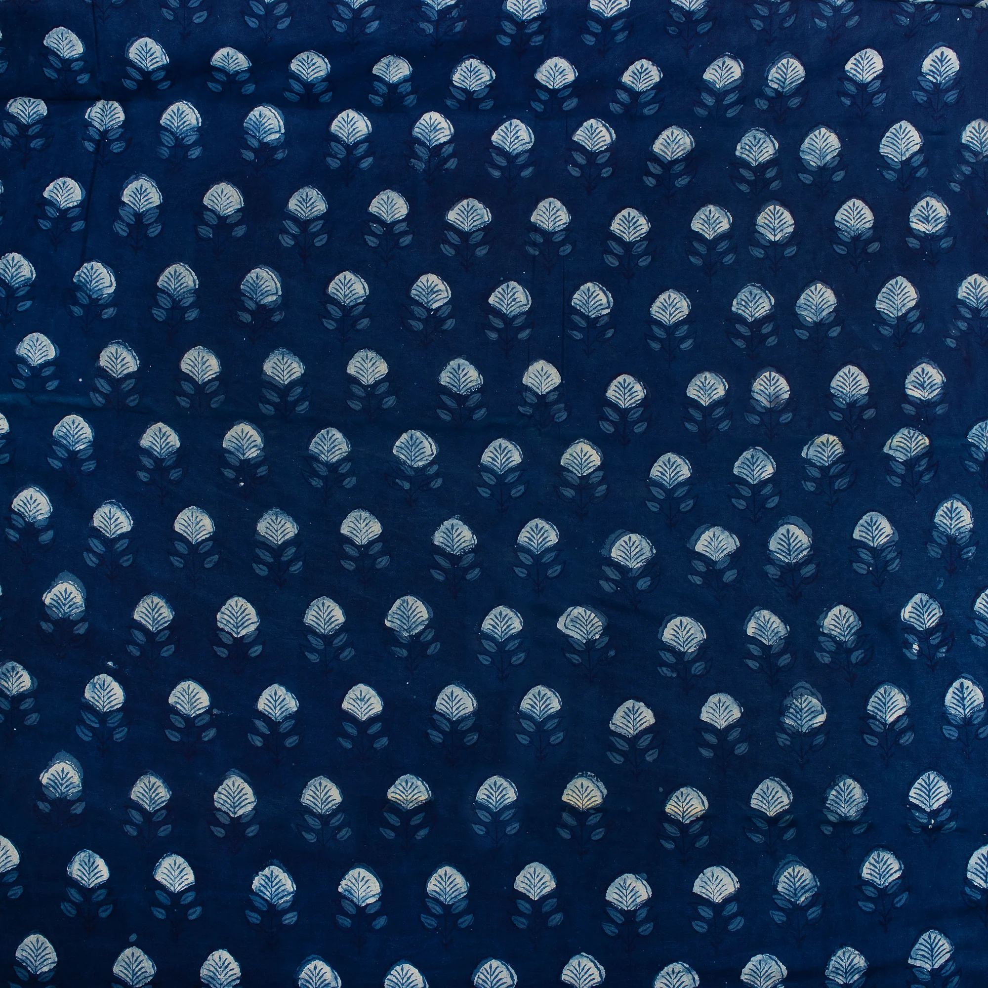 Premium Indigo Blue Indian Hand Block Print Cotton Voile Fabric - Image 4