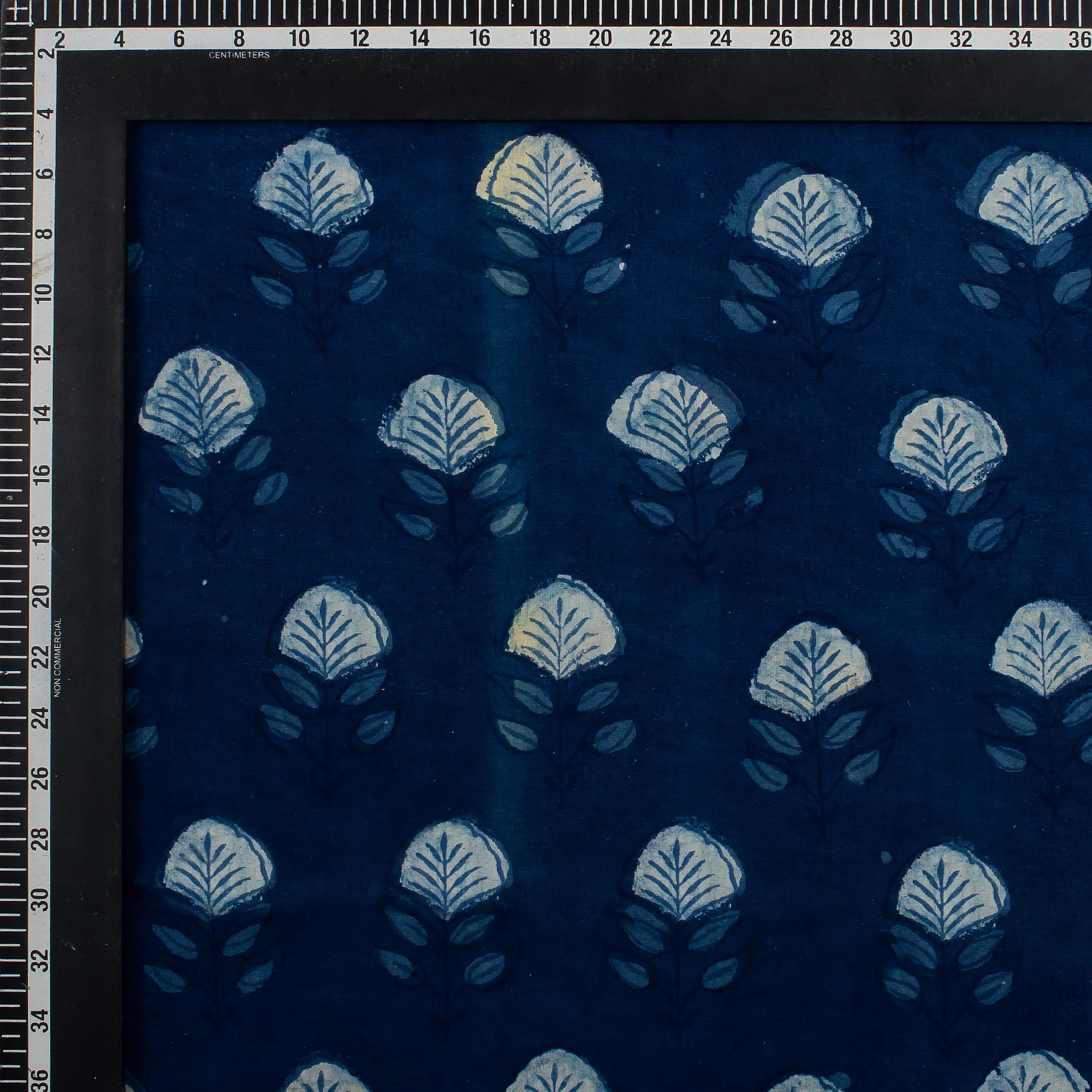 Premium Indigo Blue Indian Hand Block Print Cotton Voile Fabric - Image 5