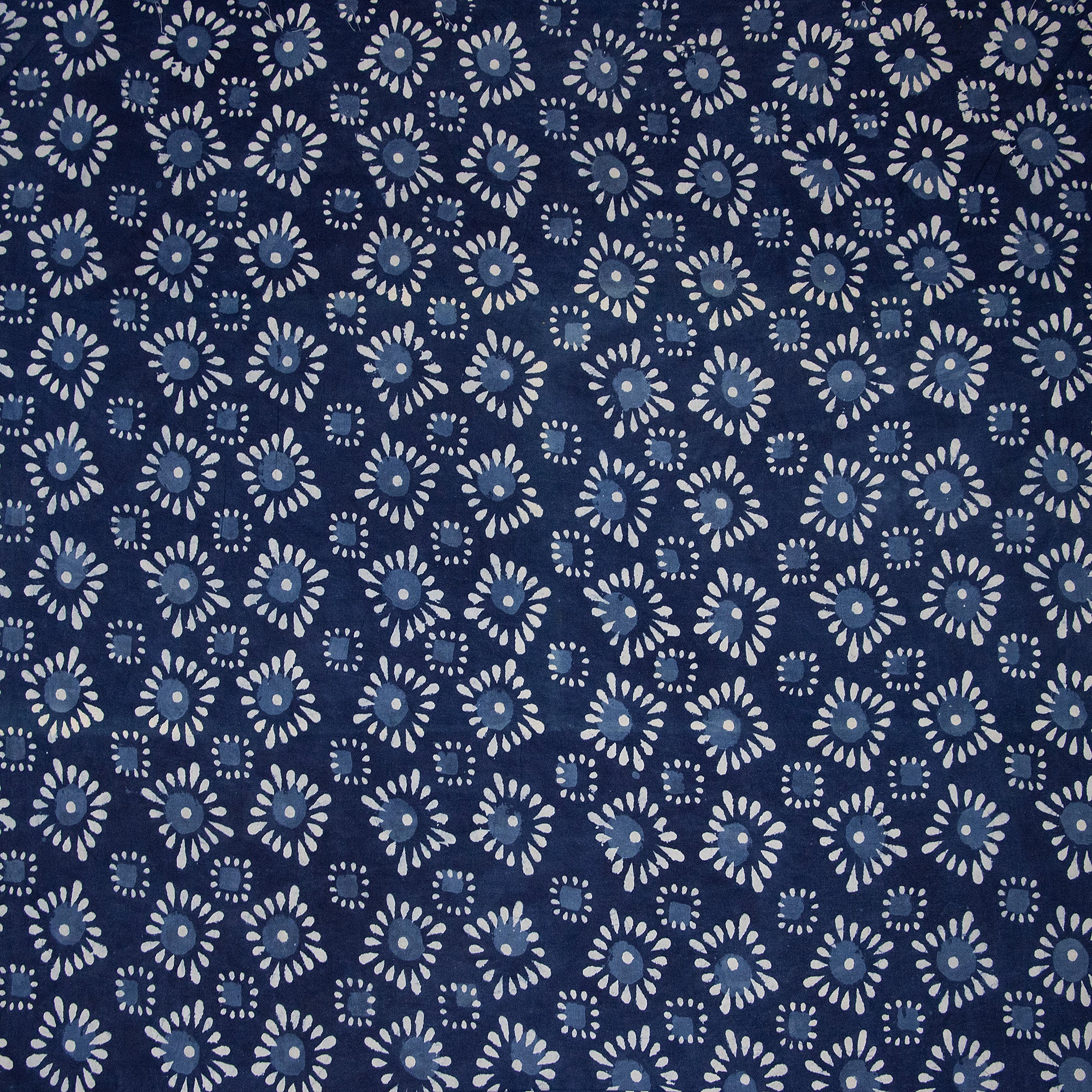 Premium Indigo Blue Jaipuri Print Cotton Dress Material Fabric Cloth - Image 2
