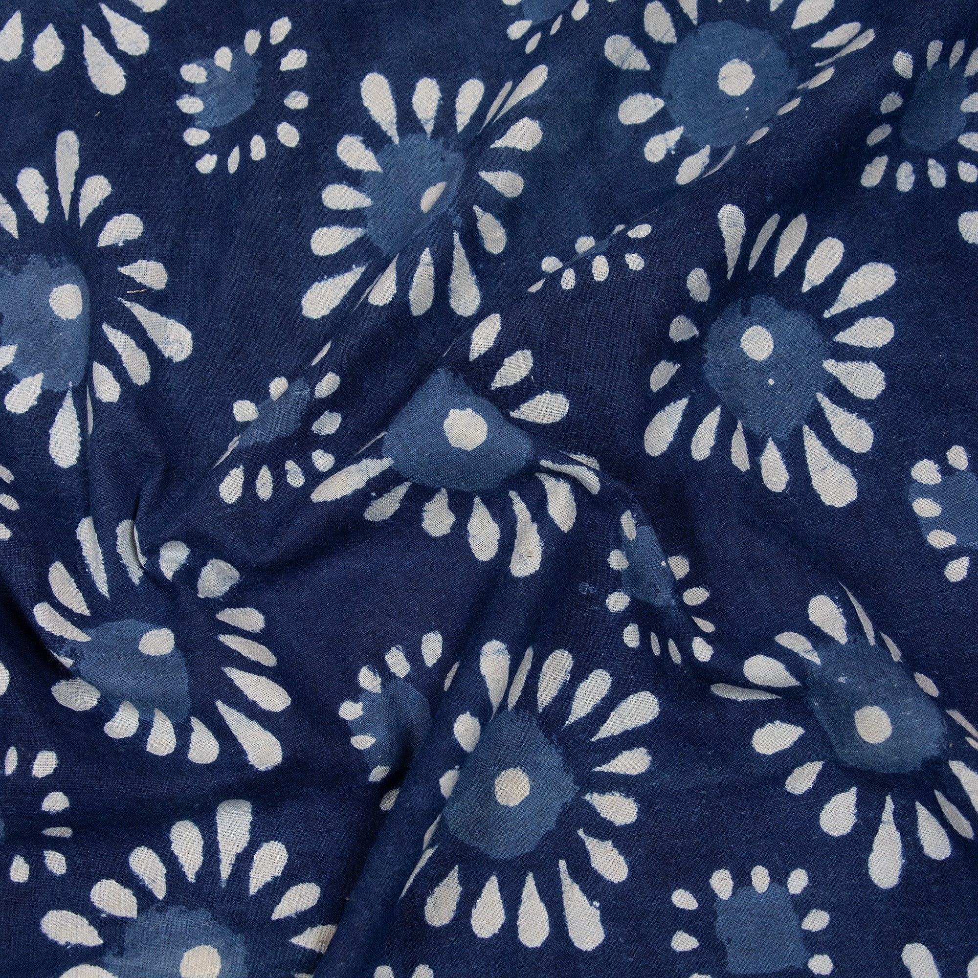 Premium Indigo Blue Jaipuri Print Cotton Dress Material Fabric Cloth - Image 4