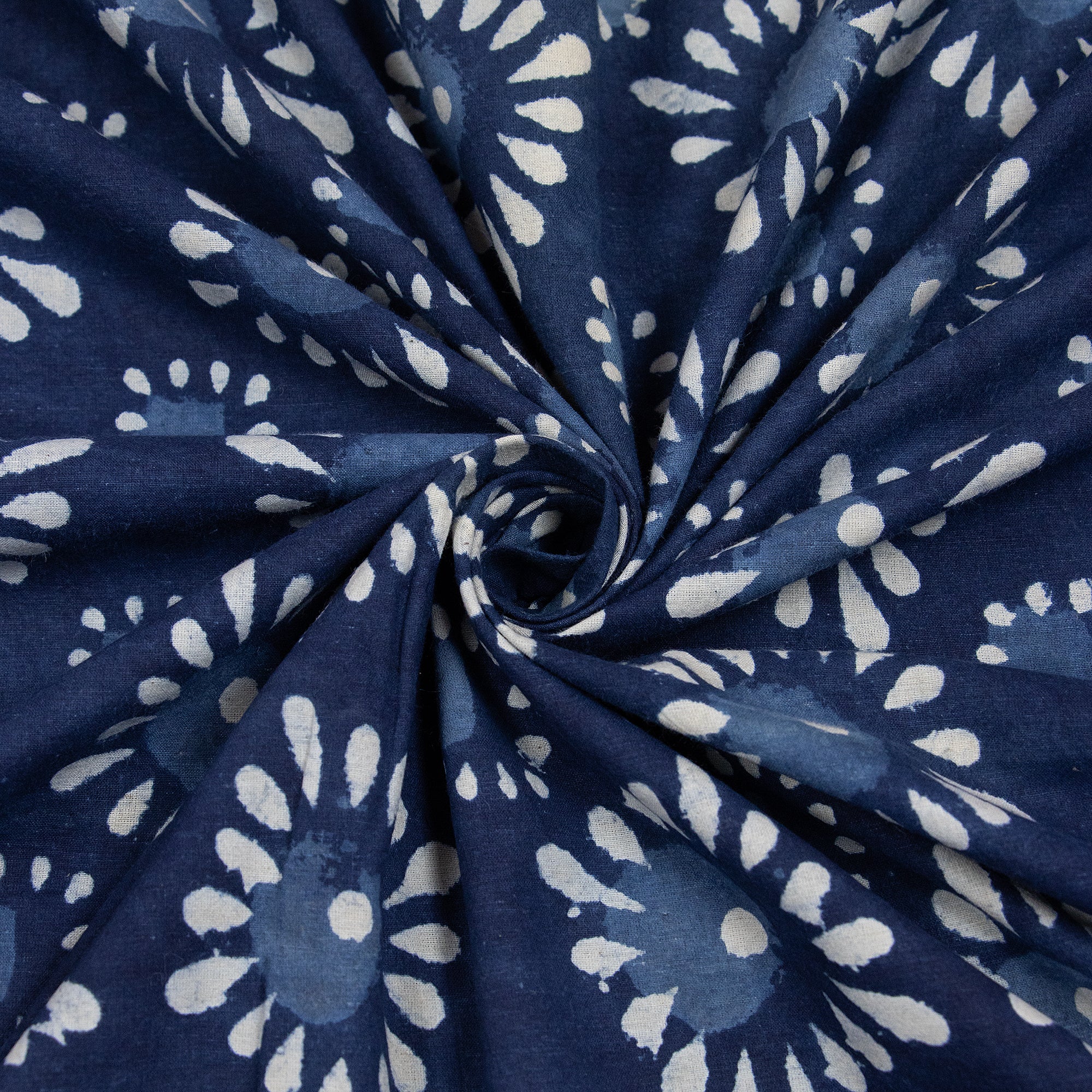 Premium Indigo Blue Jaipuri Print Cotton Dress Material Fabric Cloth - Image 5