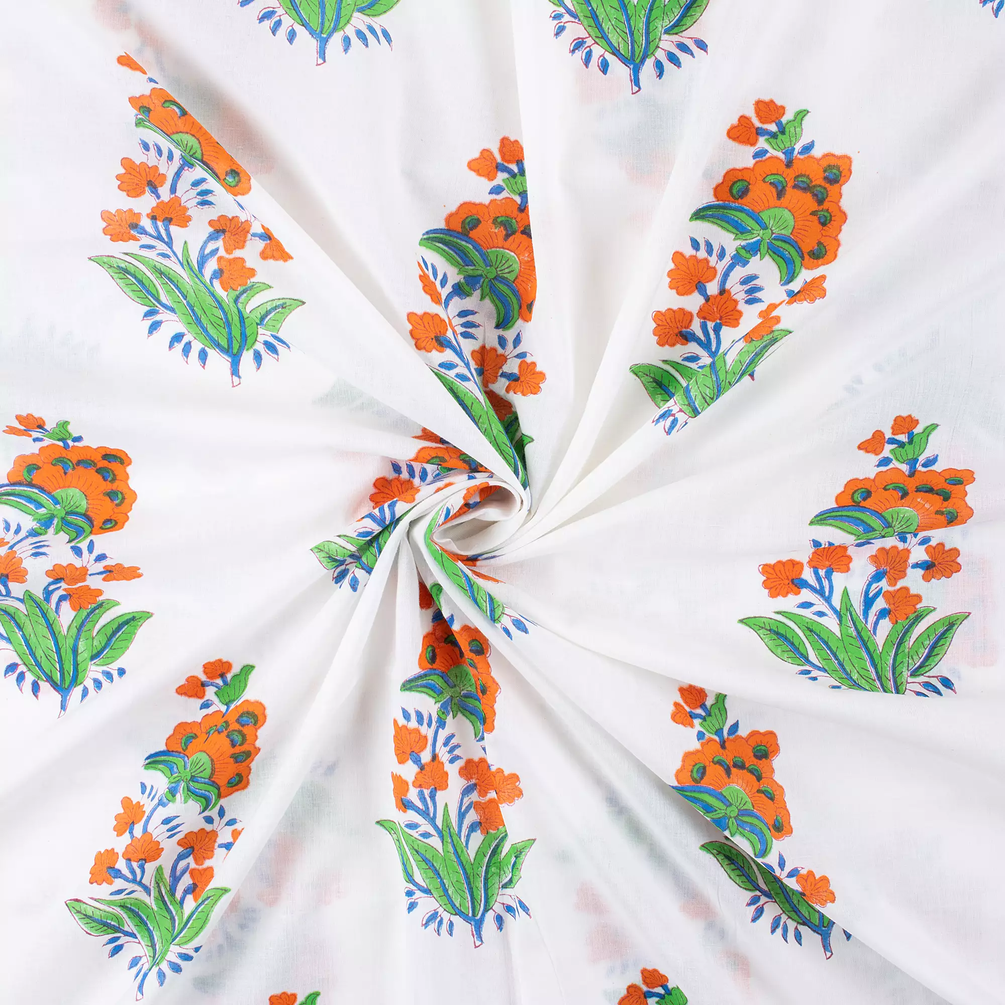 Premium Floral Hand Block Print Fabric - Image 4