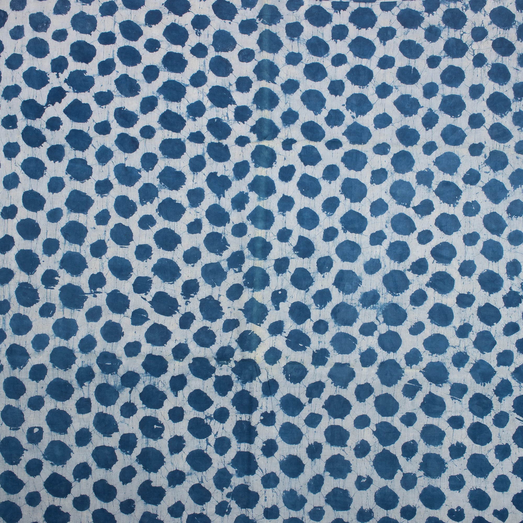 Hand Block Shibori Indigo Blue Cotton Sewing Fabric - Image 4