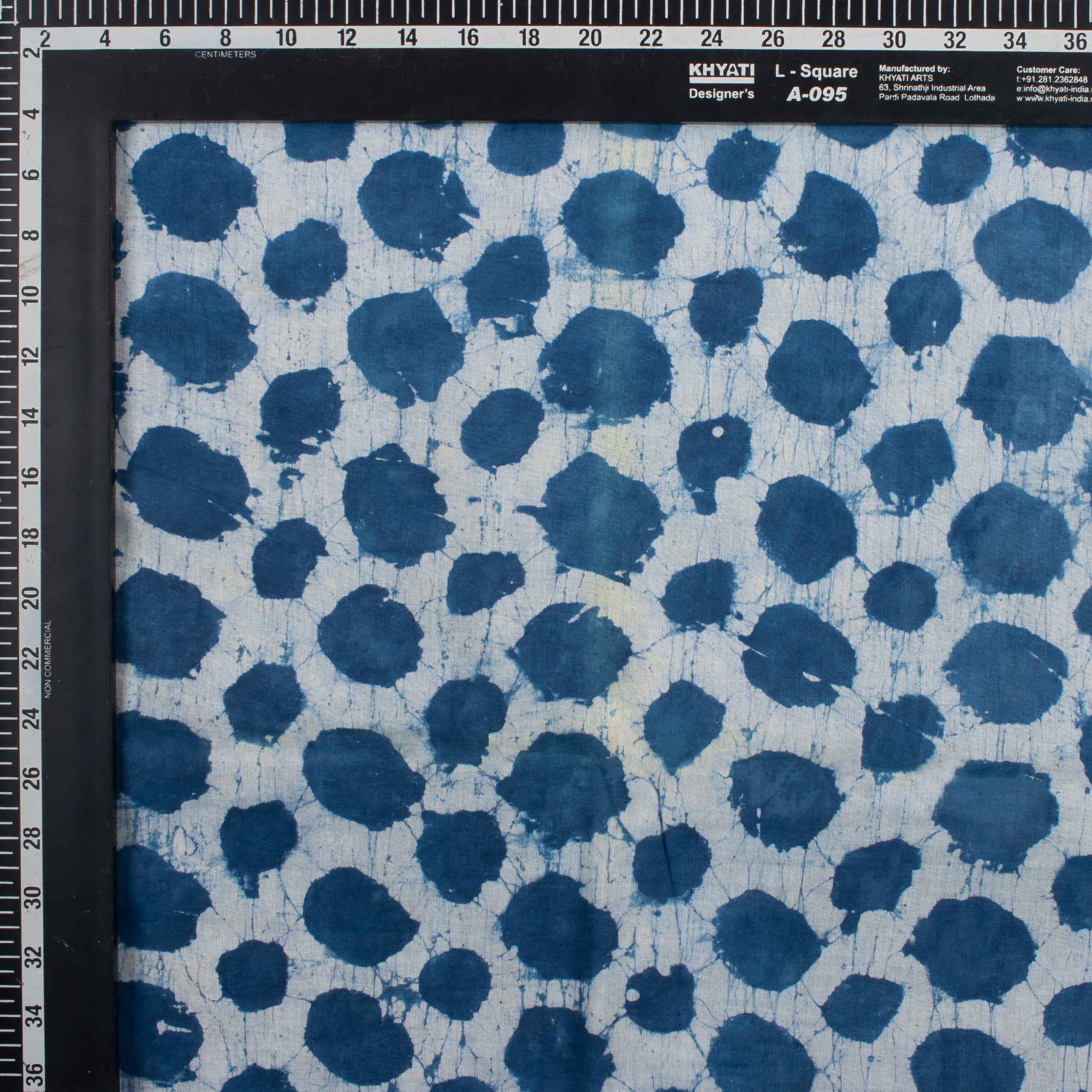 Hand Block Shibori Indigo Blue Cotton Sewing Fabric - Image 5