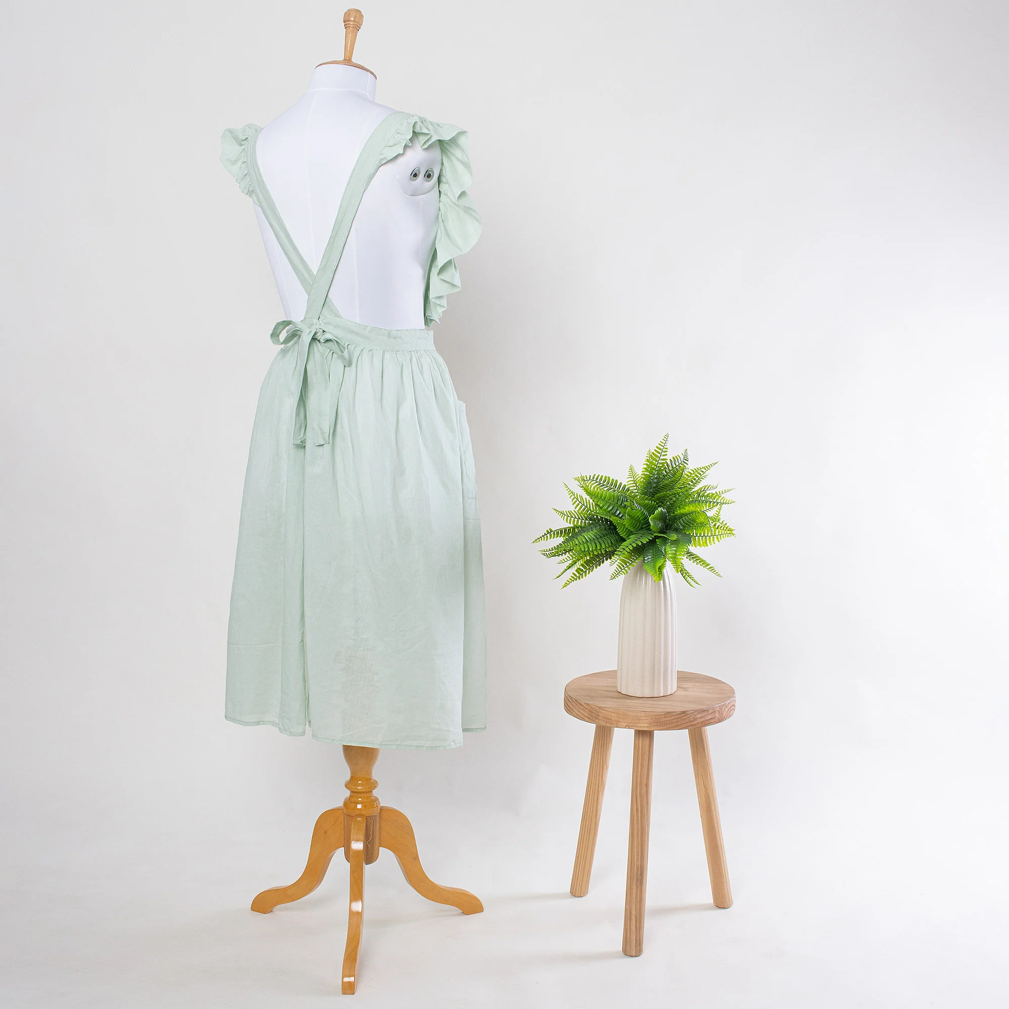 Hand Block Printed Floral Aprons for Women - Image 2