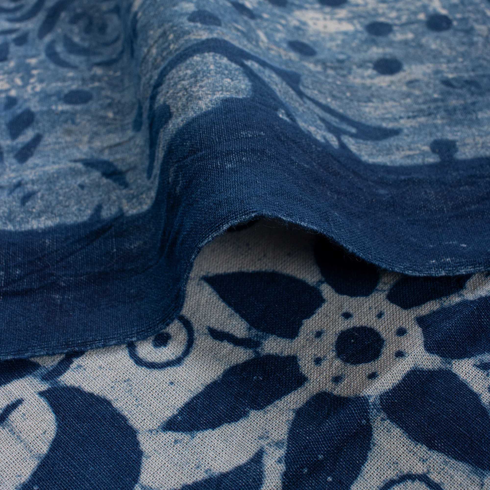 Premium Quality Indigo Blue Hand Block Printed Fabric - Image 2