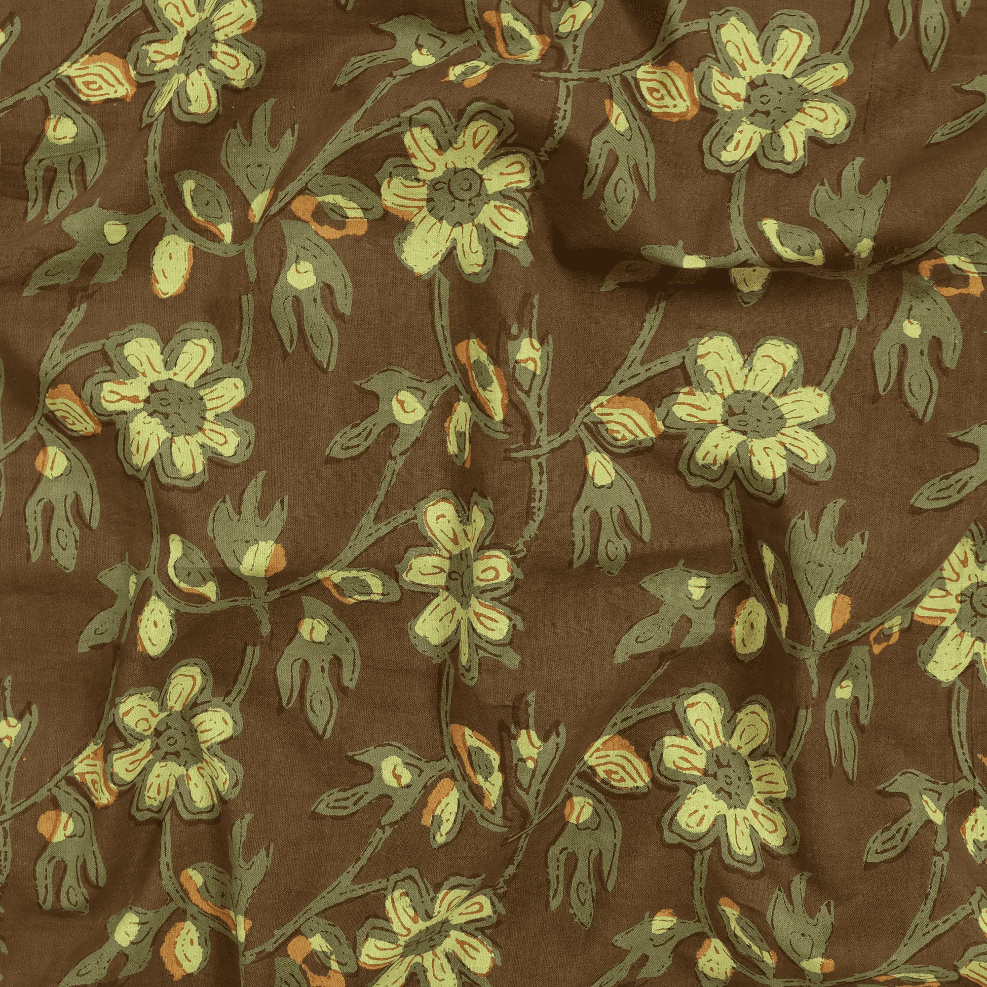 Premium Hand Block Printed Cotton Dabu Fabric - Image 3
