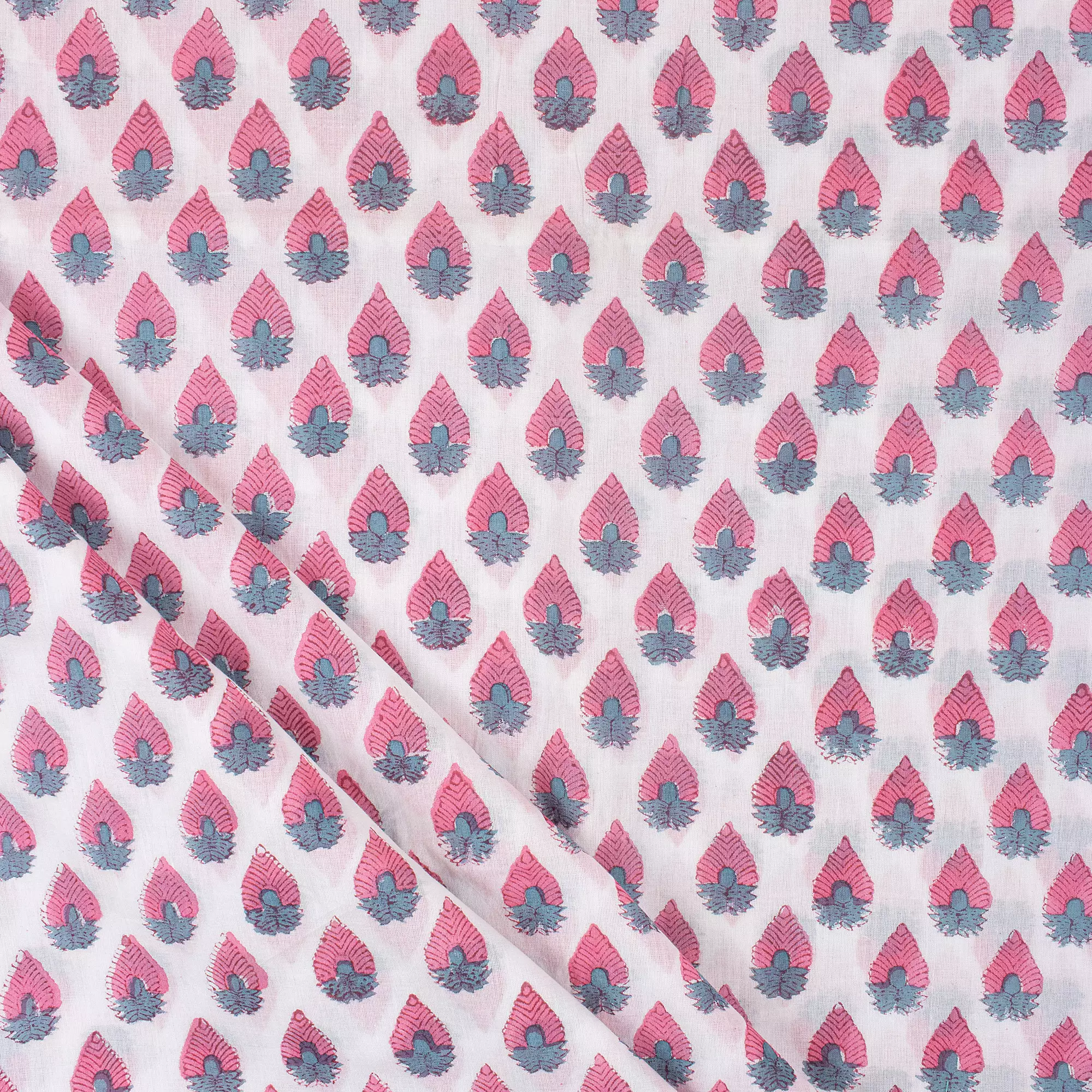 Hand Block Printed Organic Cotton Fabric Cloth