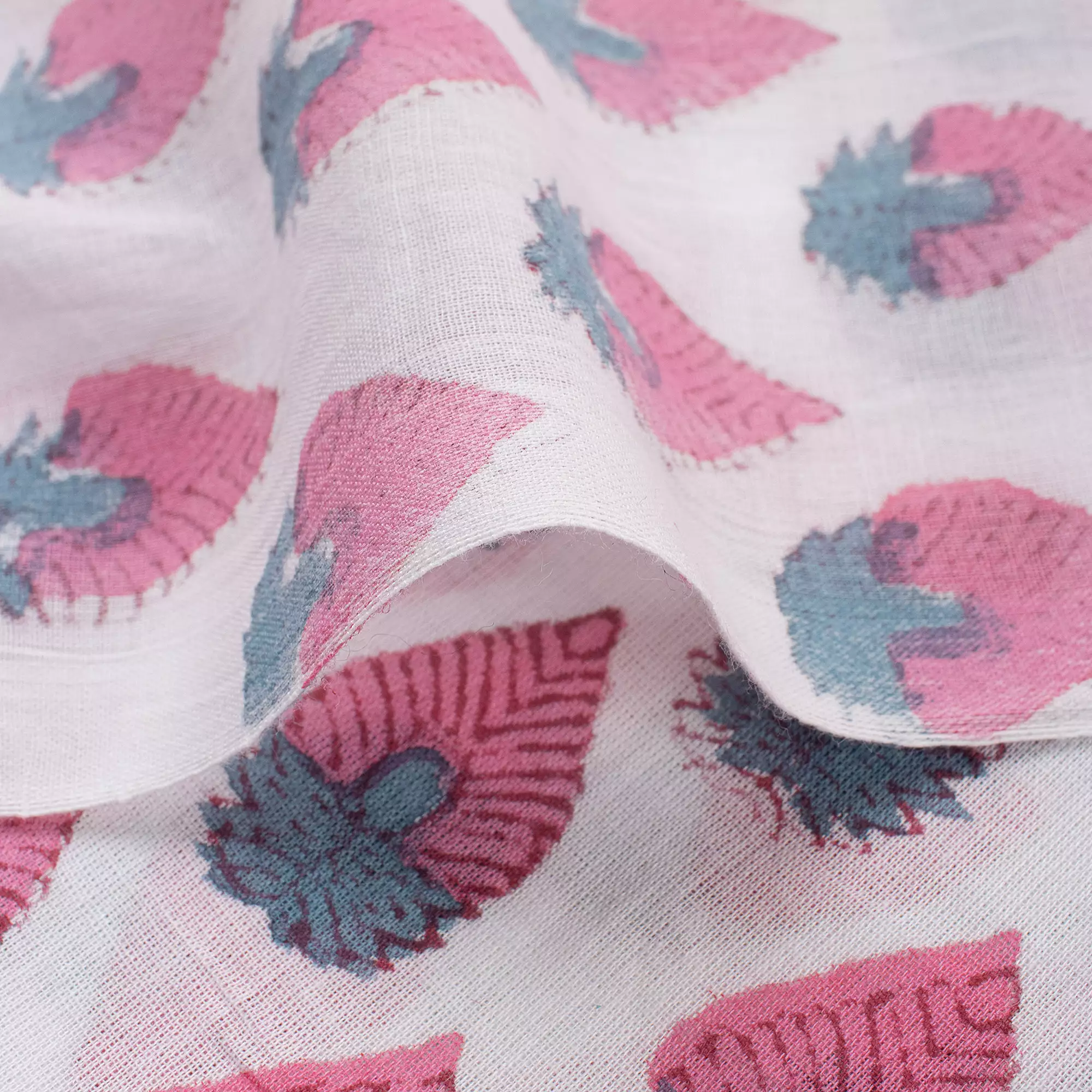 Hand Block Printed Organic Cotton Fabric Cloth - Image 2