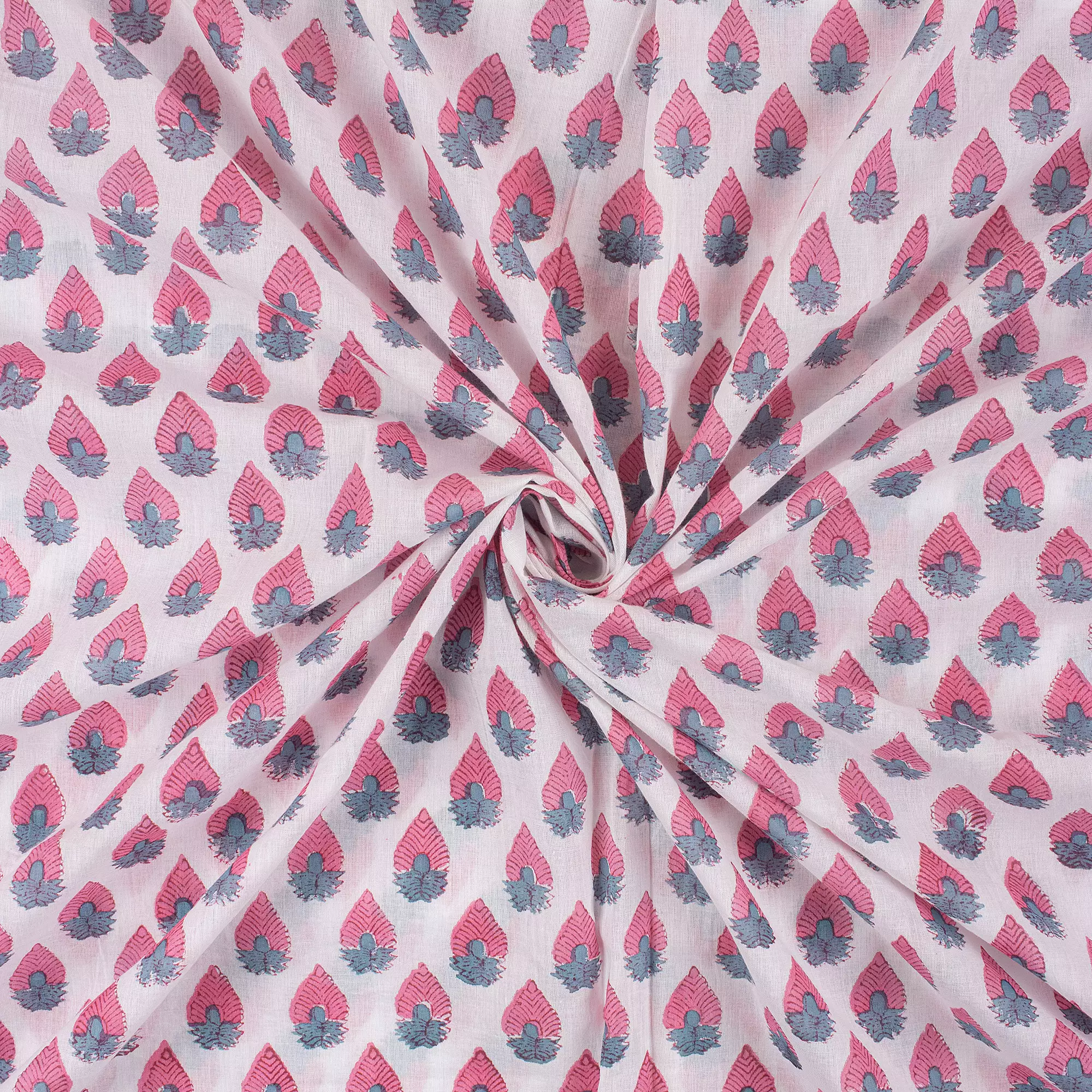 Hand Block Printed Organic Cotton Fabric Cloth - Image 4