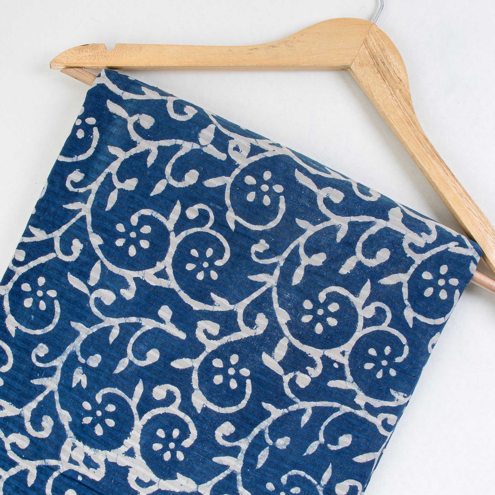 Hand Block Pure Cotton Indian Floral Fabric - Image 2