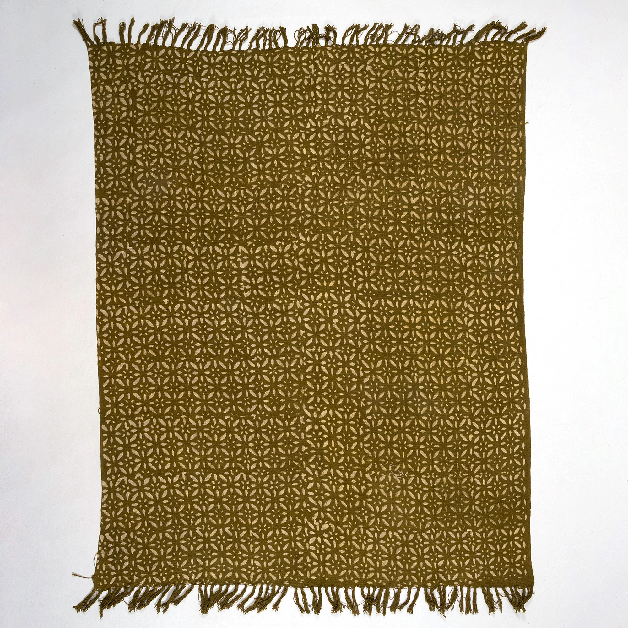 Stylish Handmade Green Floral Block Printed Cotton Throw Blankets for Home Decor - Image 3