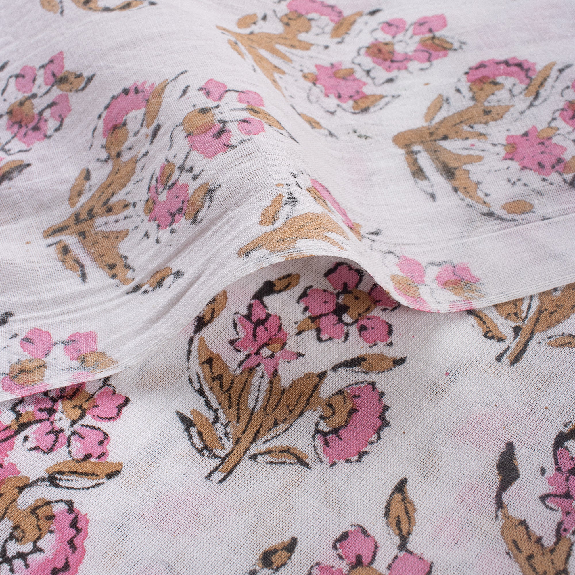 Pure Cotton Hand Block Printed Indian Fabric - Eco Friendly - Image 2
