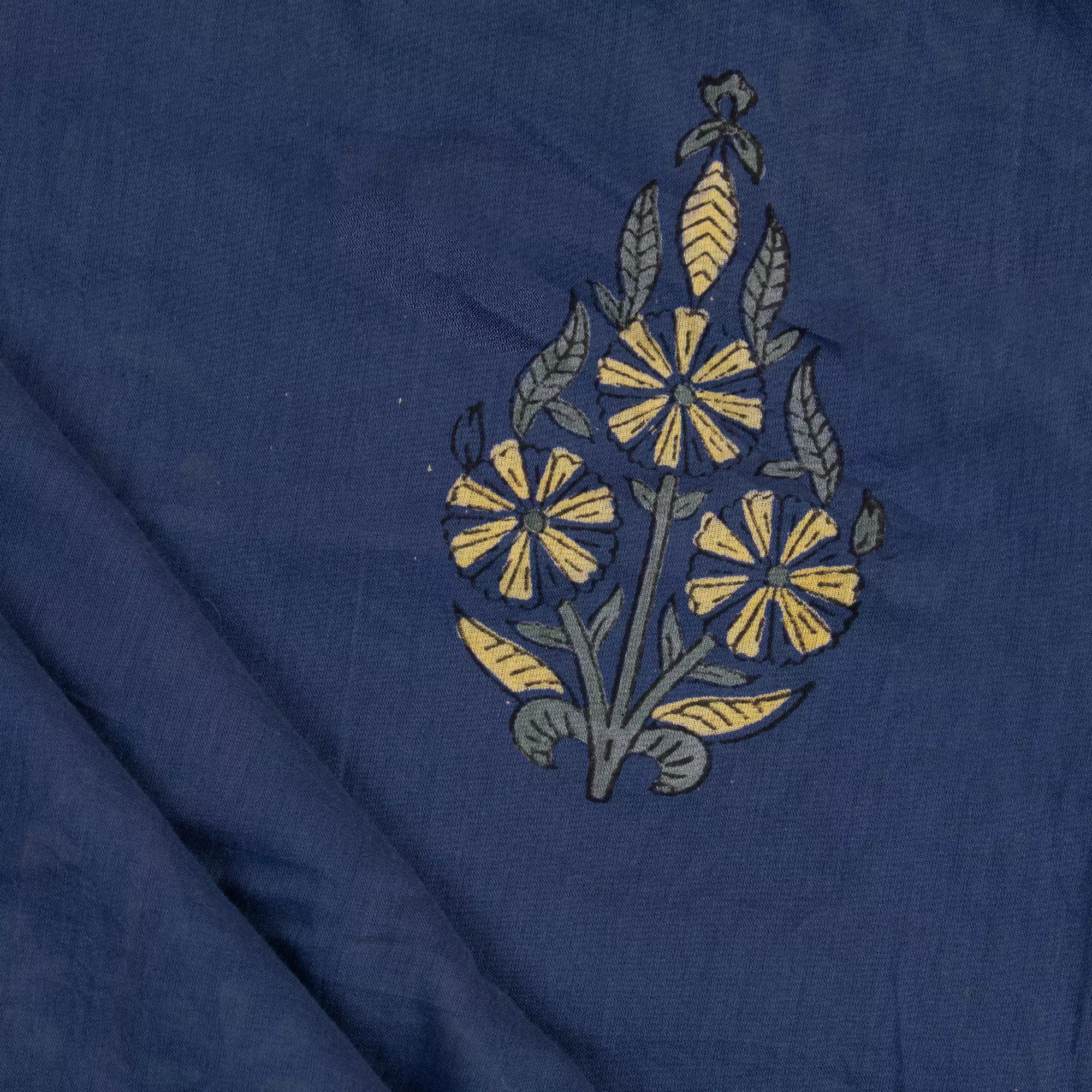 Pure Cotton Hand Block Printed Running Discharge Fabric - Image 2