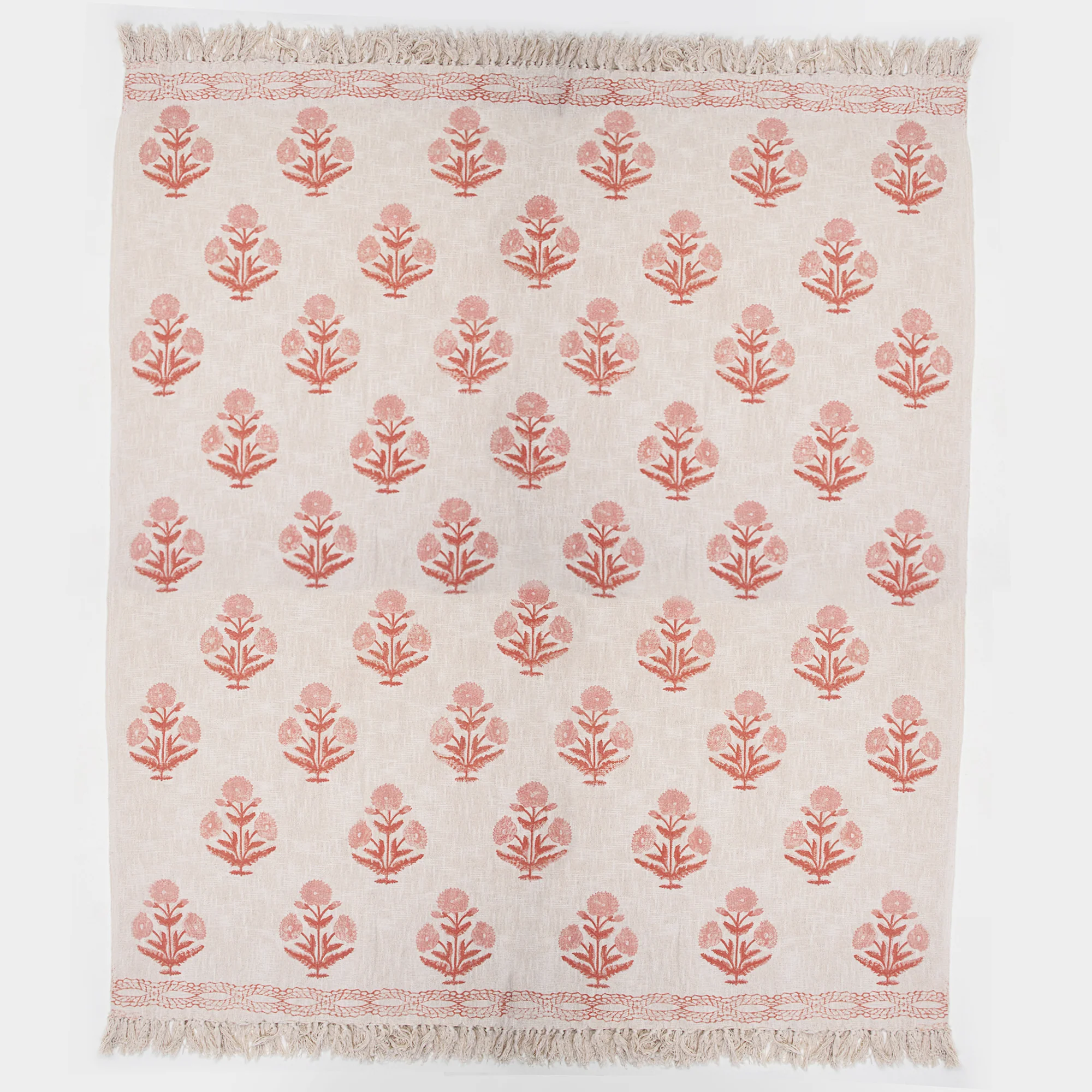 Boota Pure Cotton Hand Block Printed Sofa Throw Blanket - Image 2