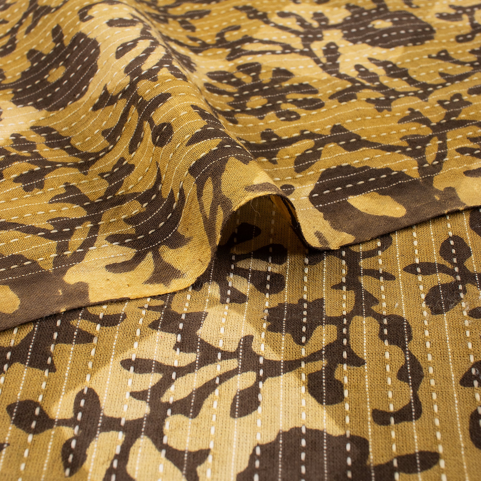 Pure Cotton Hand Printed Dabu Kantha Fabric - Image 4