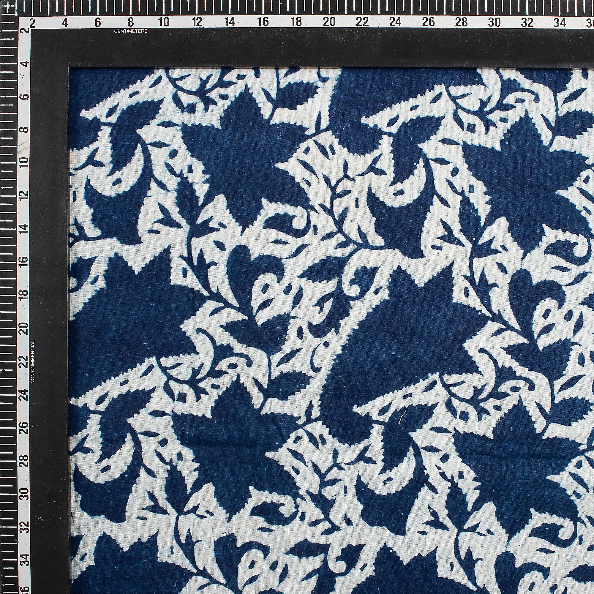 Pure Cotton Hand Printed Indigo Fabric - Image 2
