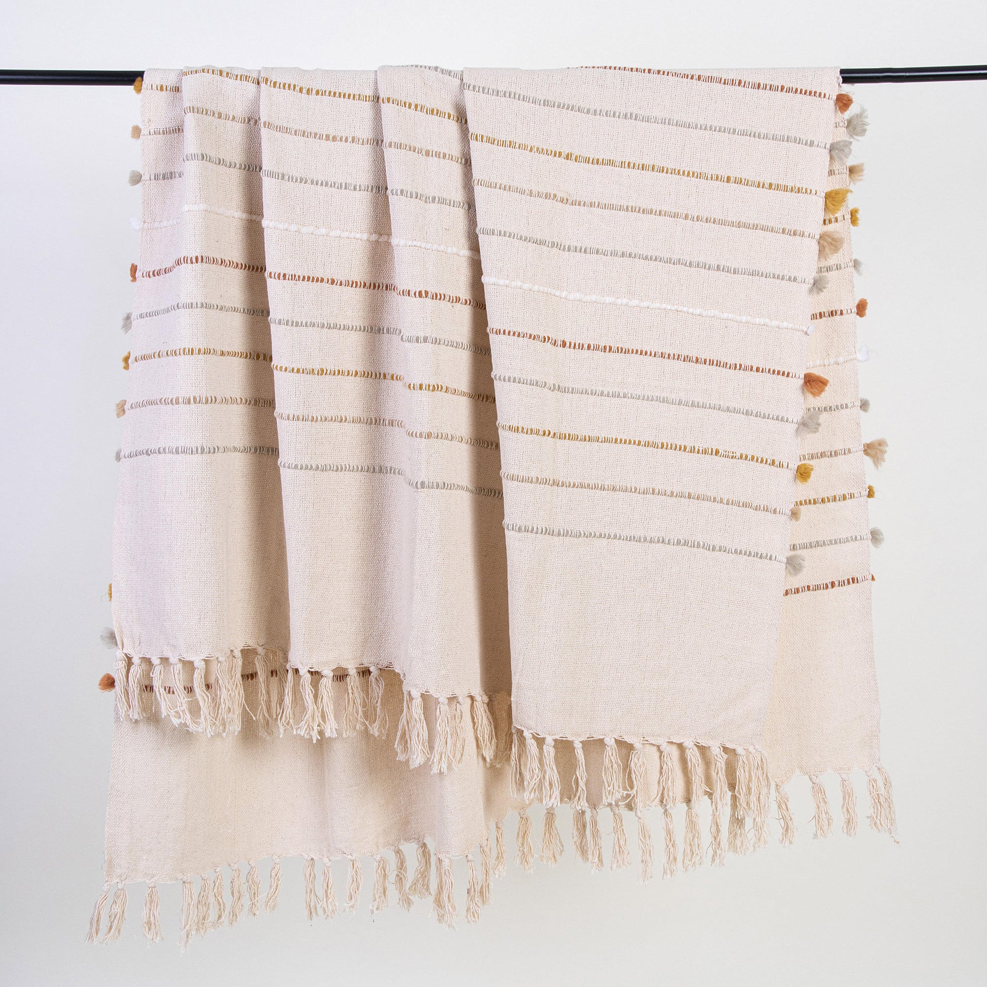 Indian Handmade Cotton Woven Throw Blanket - Image 2