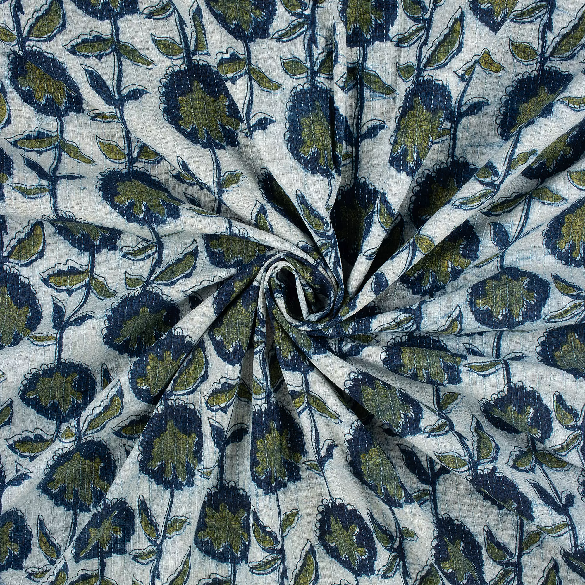 Pure Cotton Kantha Mud Resist Cotton Fabric - Image 4