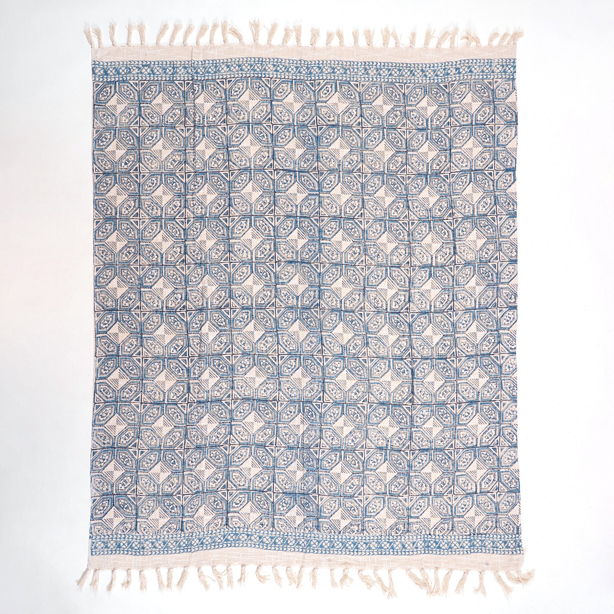 Hand Block Printed Pure Cotton Throw Blankets for Sofa - Image 4