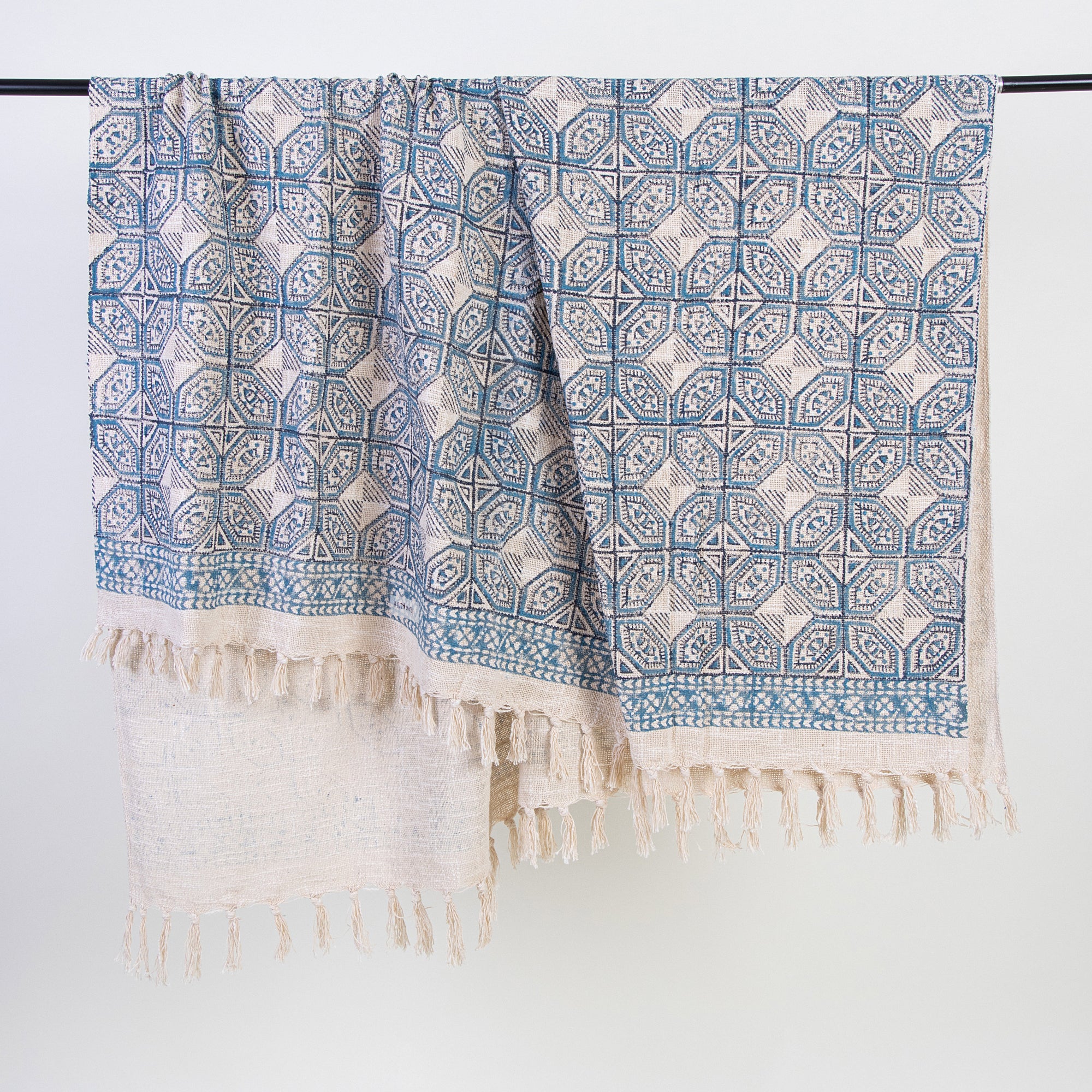 Hand Block Printed Pure Cotton Throw Blankets for Sofa - Image 6