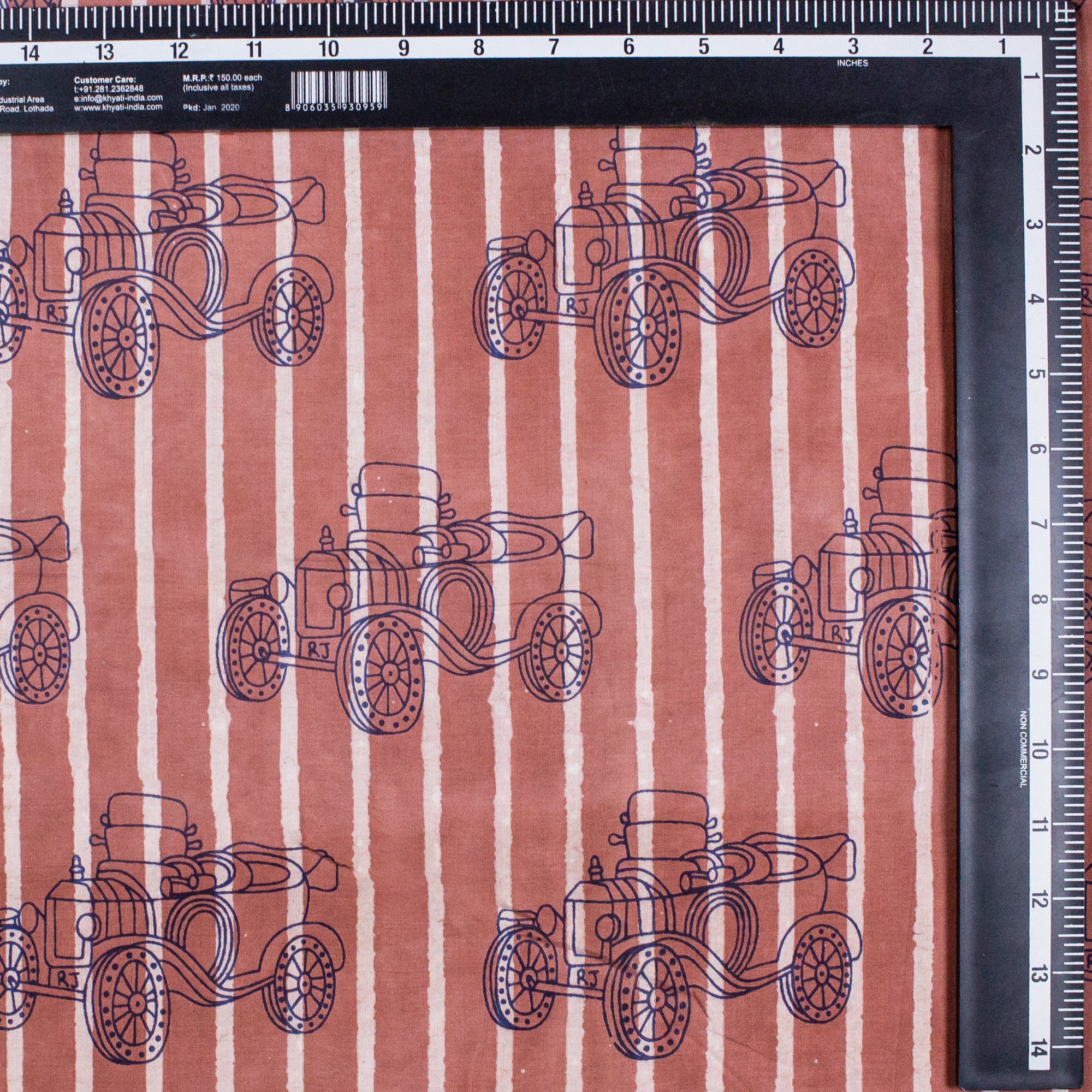Pure Cotton Dabu Hand Block Print Fabric - Image 2