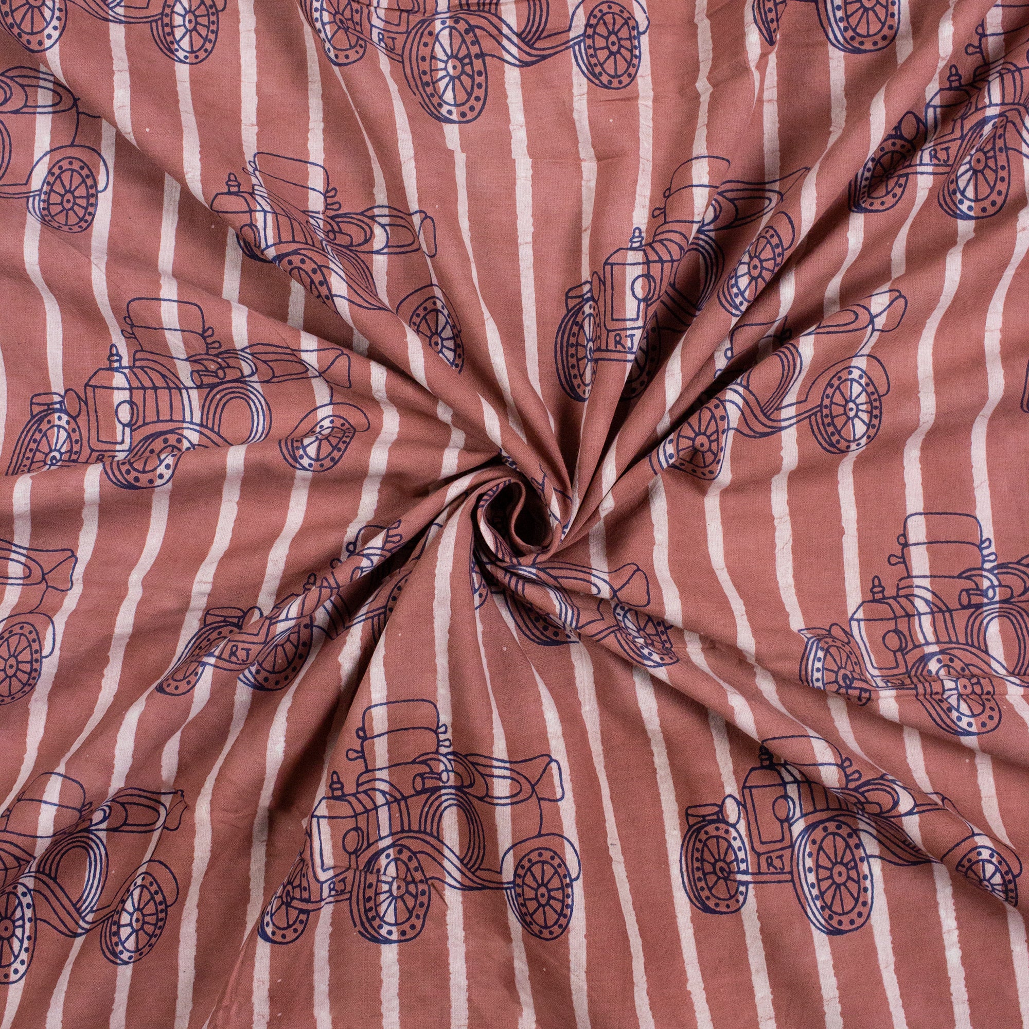Pure Cotton Dabu Hand Block Print Fabric - Image 4