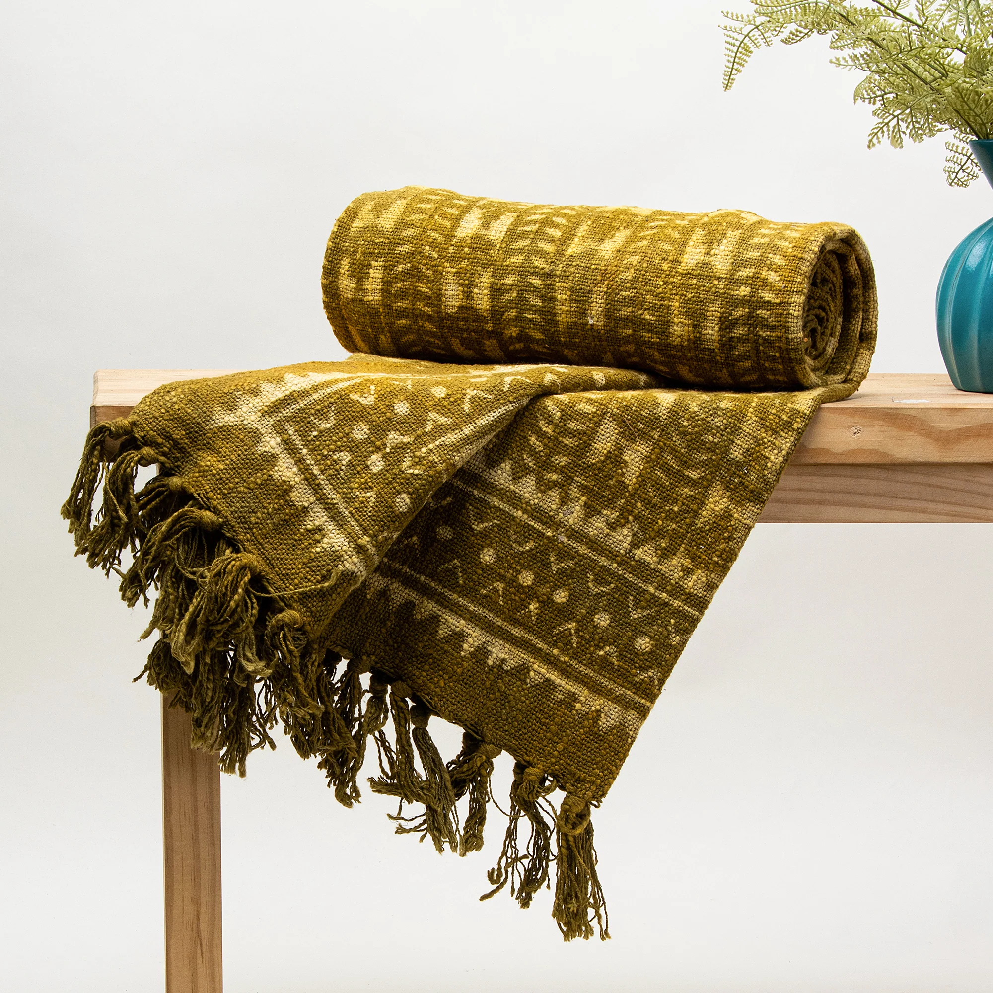 Bohemian Indian Hand Block Printed Warm Throw Blankets - Image 2