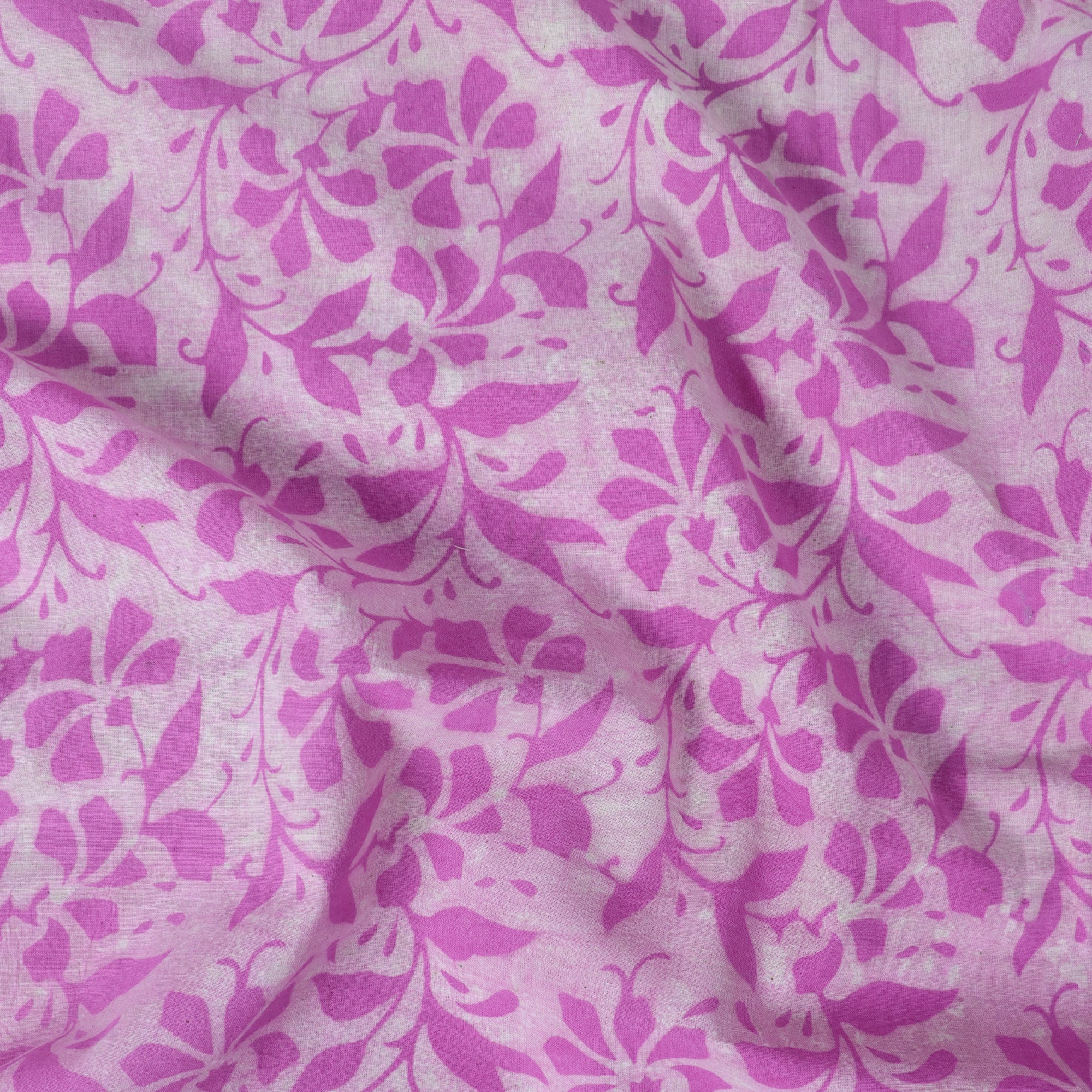 Floral Pure Cotton Hand Block Print Dabu Fabric - Image 4