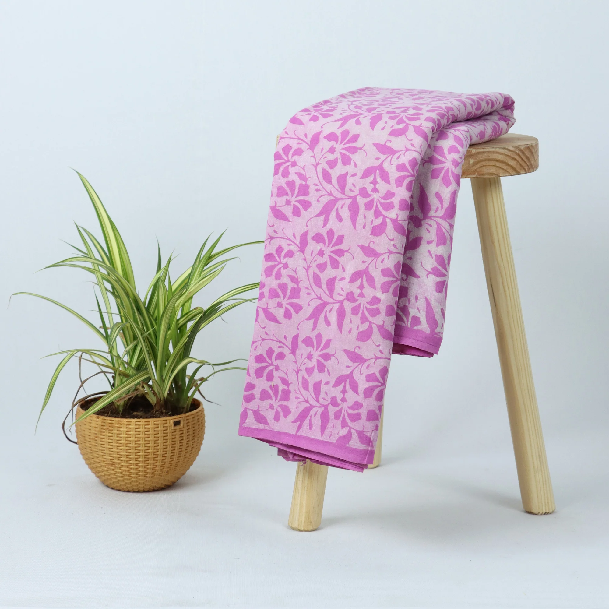 Floral Pure Cotton Hand Block Print Dabu Fabric - Image 5