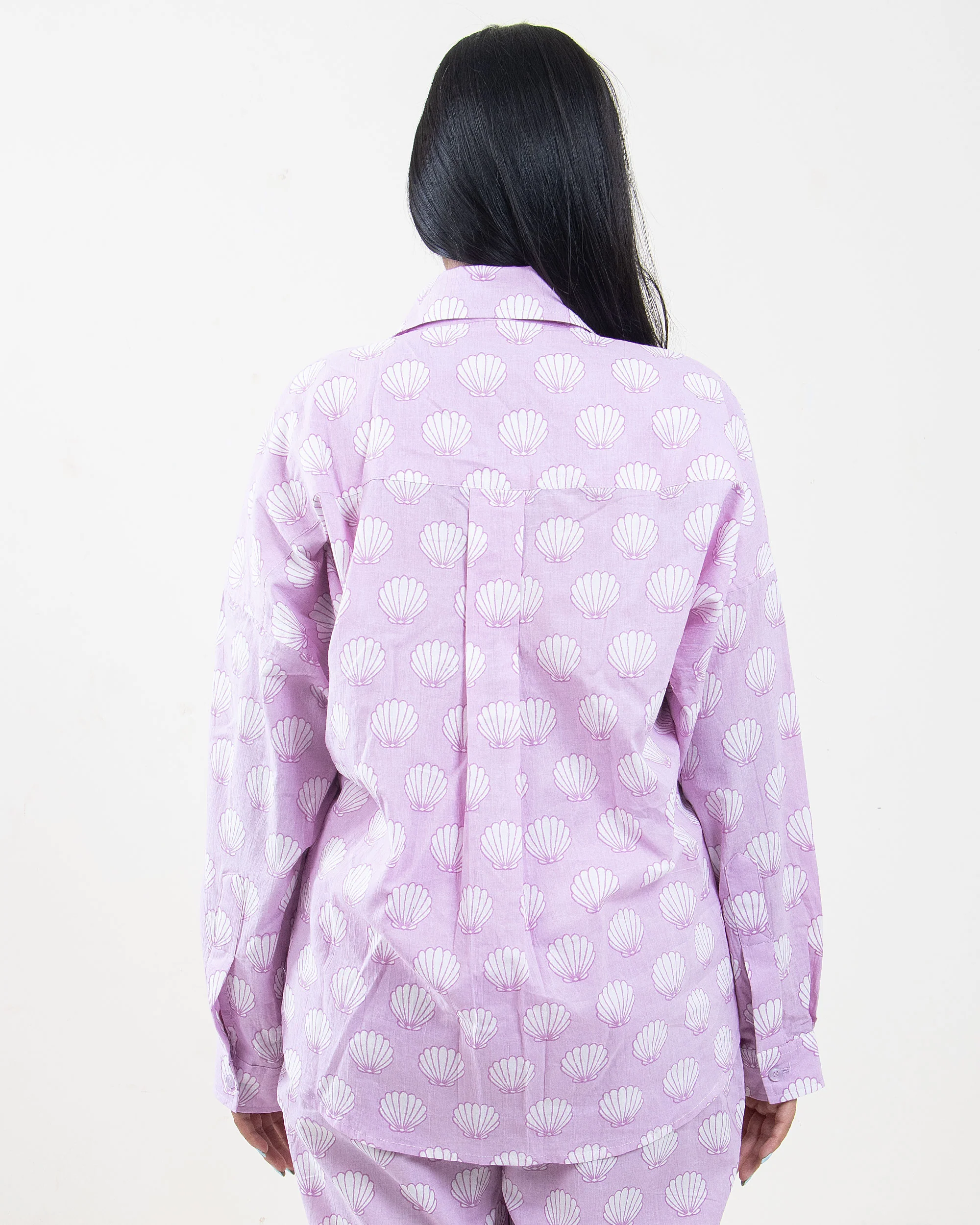 Purple Hand Printed Cotton Cord Set for Ladies - Image 6